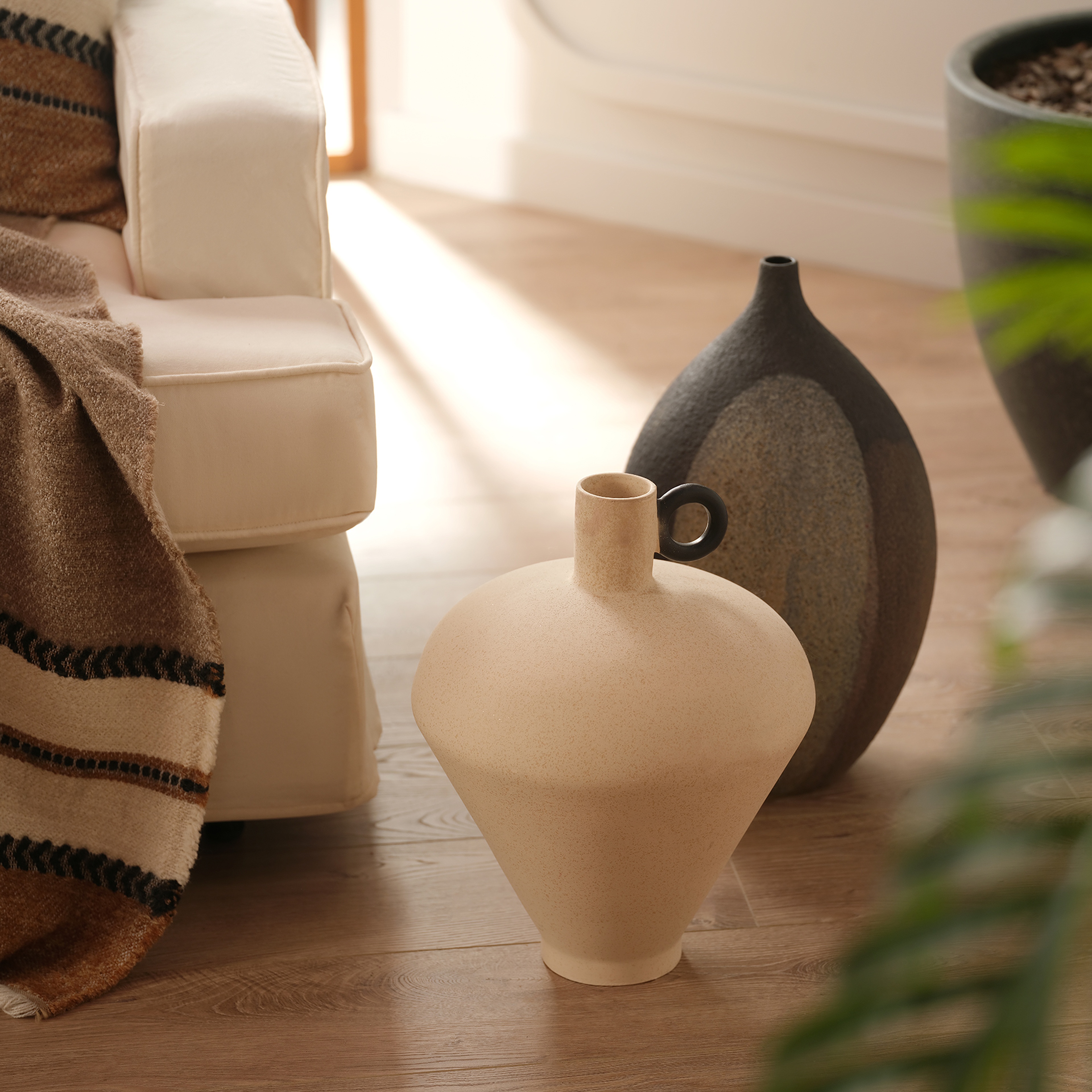 Lızbon Earthenware Vazo 31x31x39 Cm Bej