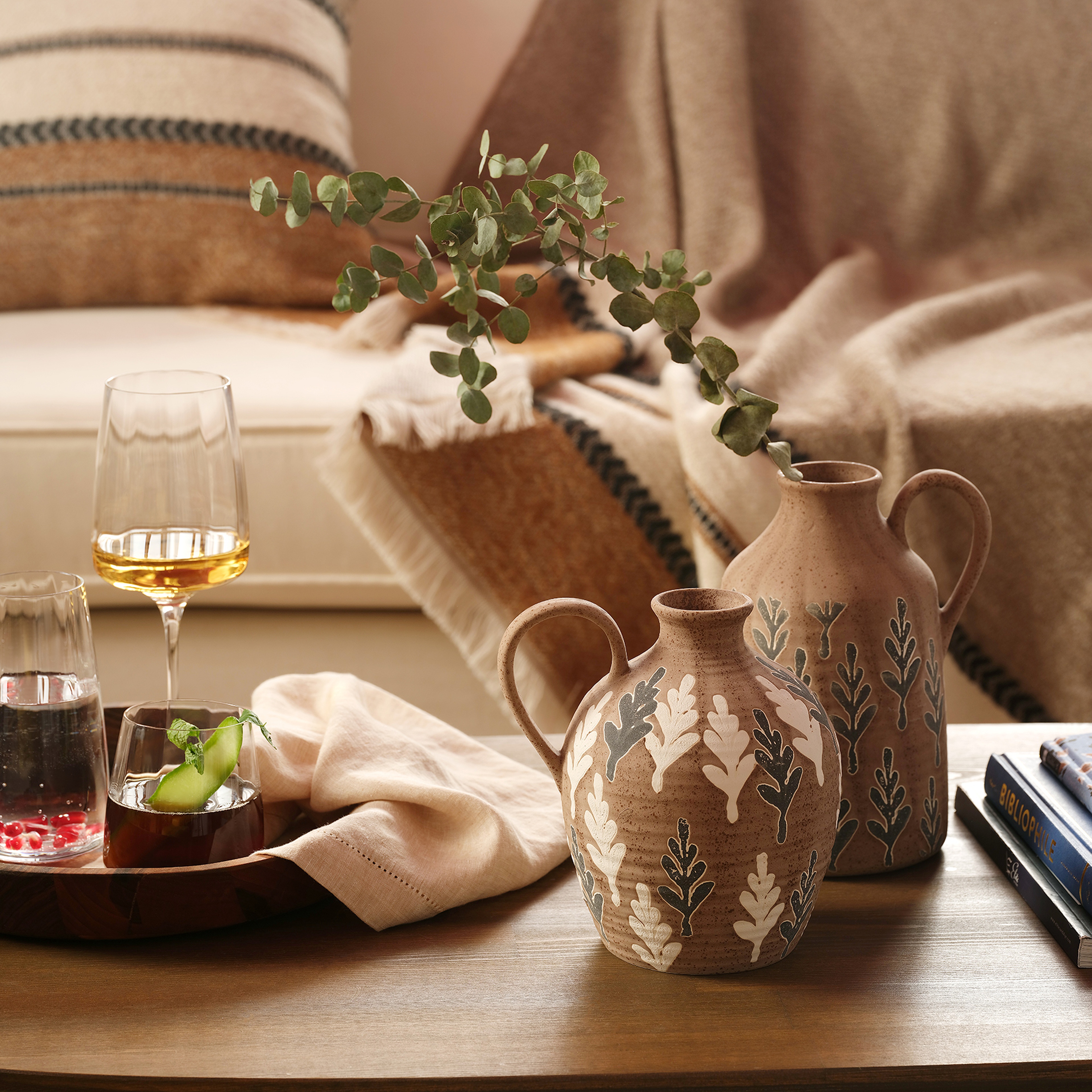 Lızbon Earthenware Vazo 18x14x20 Cm Kahverengi