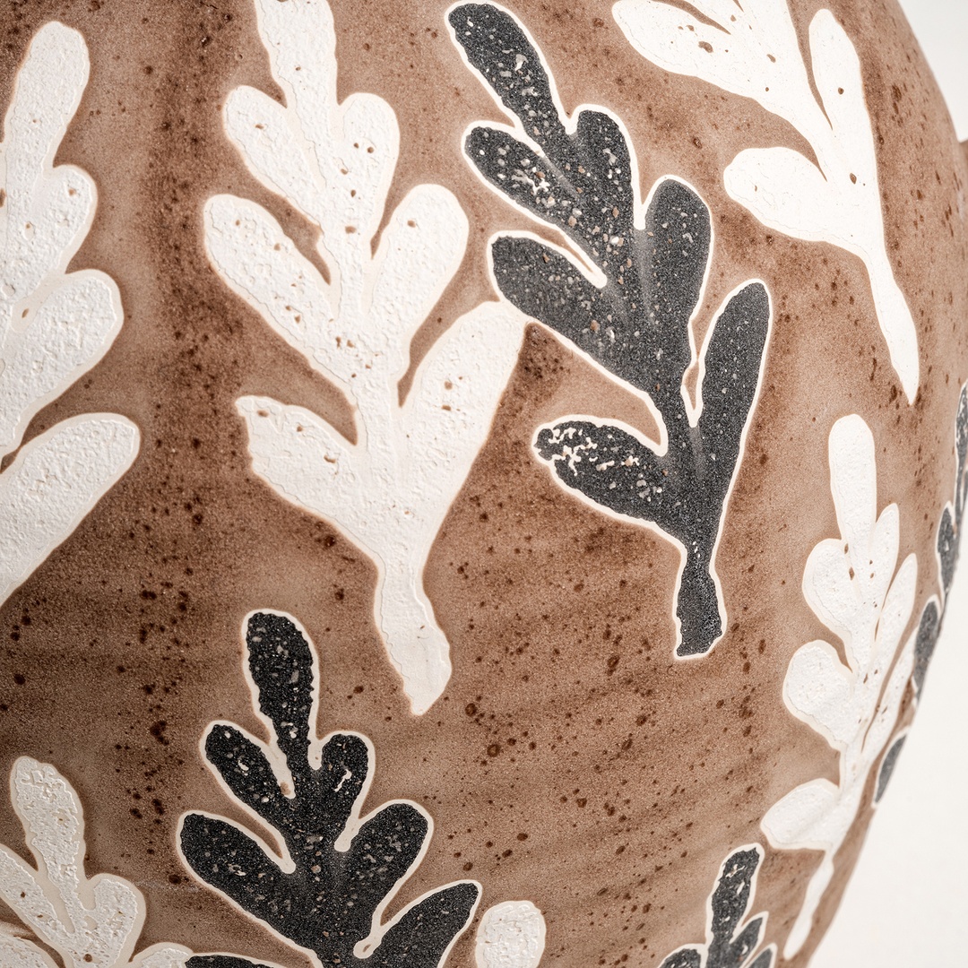 Lızbon Earthenware Vazo 18x14x20 Cm Kahverengi