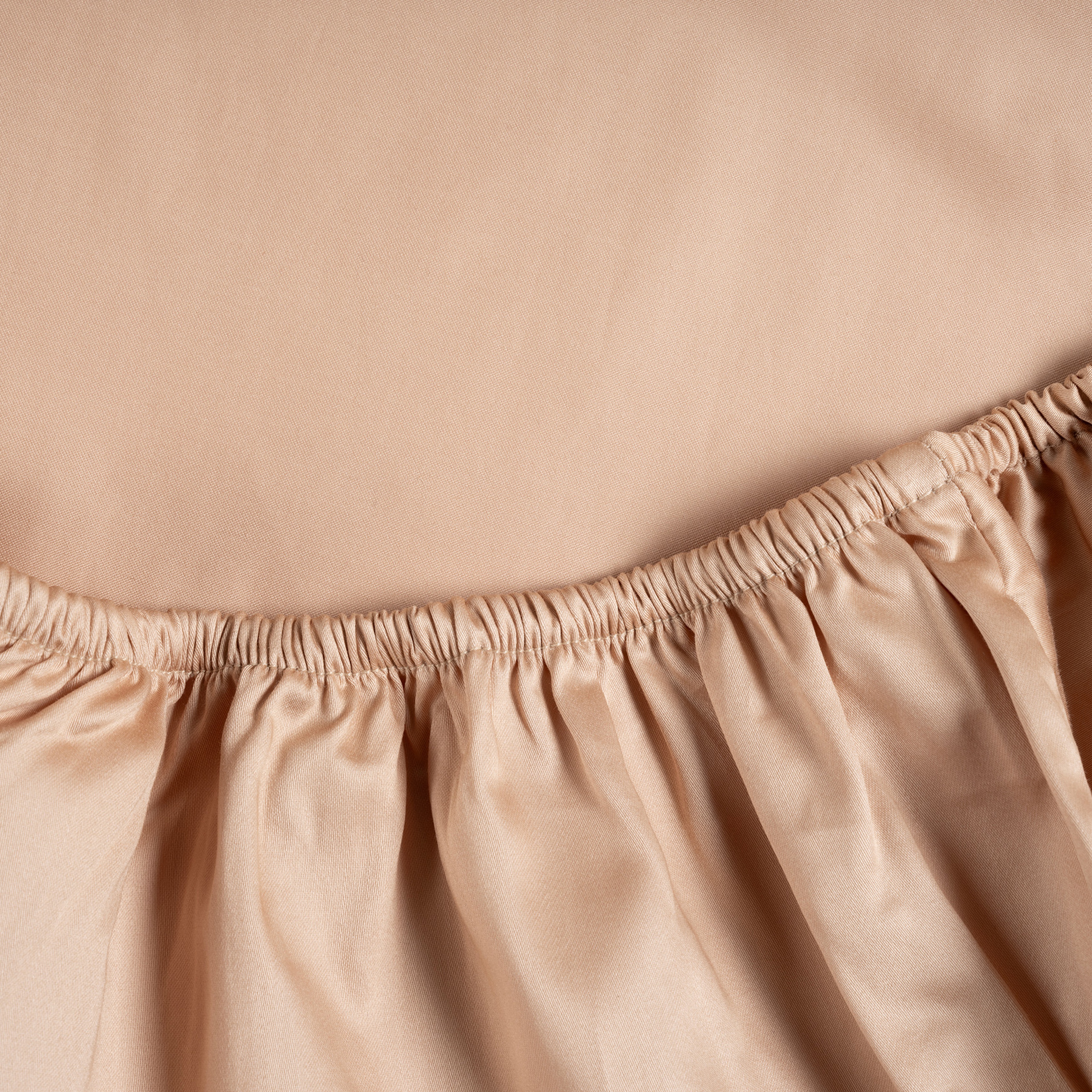 Solıd 300 Tc Queen Sıze Pamuk Saten %100 Pamuk Saten Lastikli Çarşaf 180x200 Cm Kum Rengı