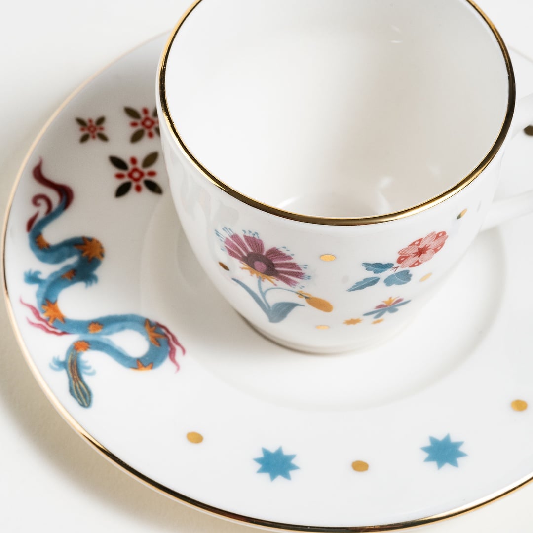 Gediz Porselen Kahve Seti 80 Ml Renkli