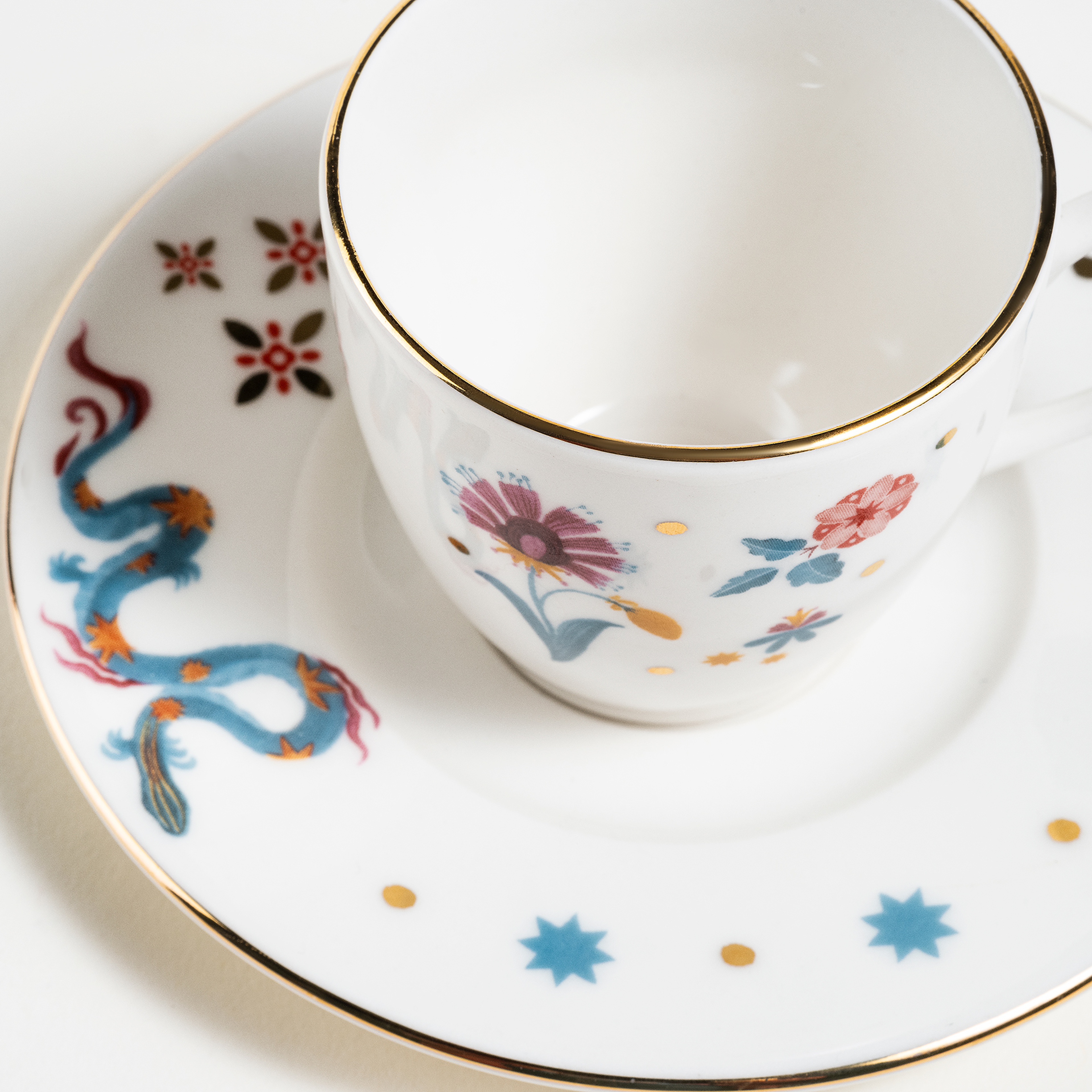 Gediz Porselen Kahve Seti 80 Ml Renkli