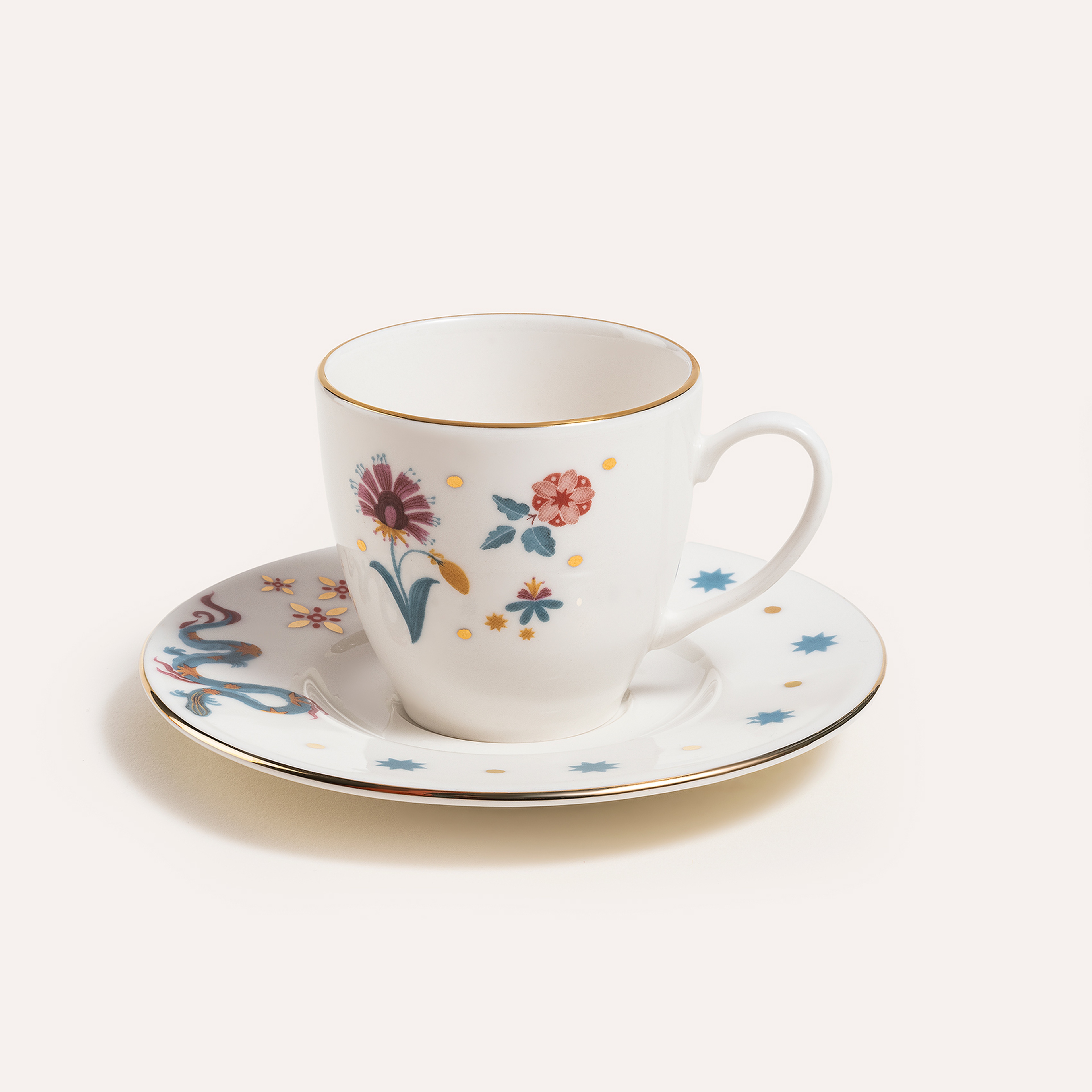 Gediz Porselen Kahve Seti 80 Ml Renkli