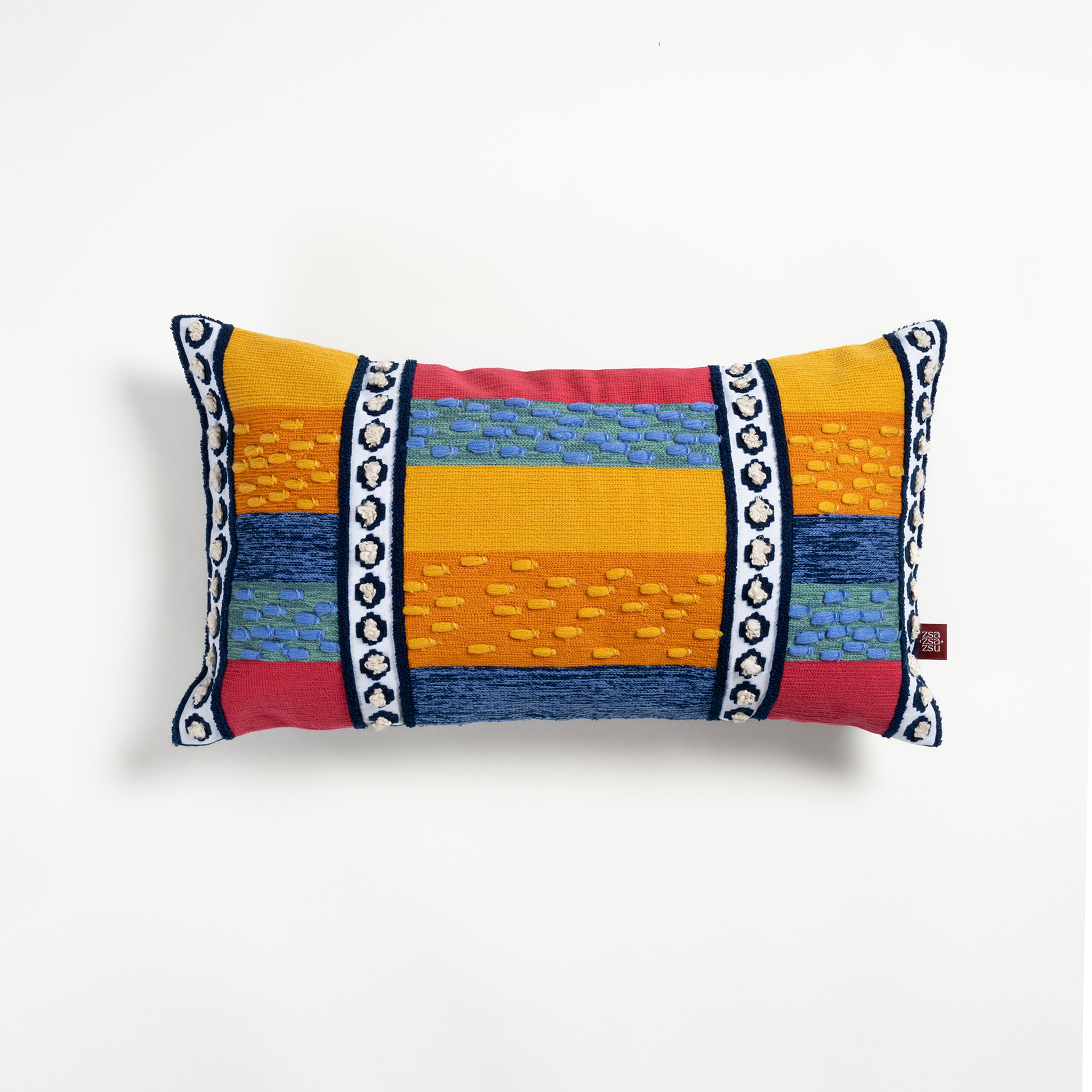 Ghunı Nakışlı Pamuk Pamuklu Dolgulu Kırlent 30x55 Cm Renkli