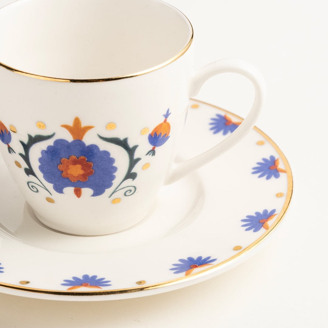 Gediz Porselen Kahve Seti 80 Ml Renkli