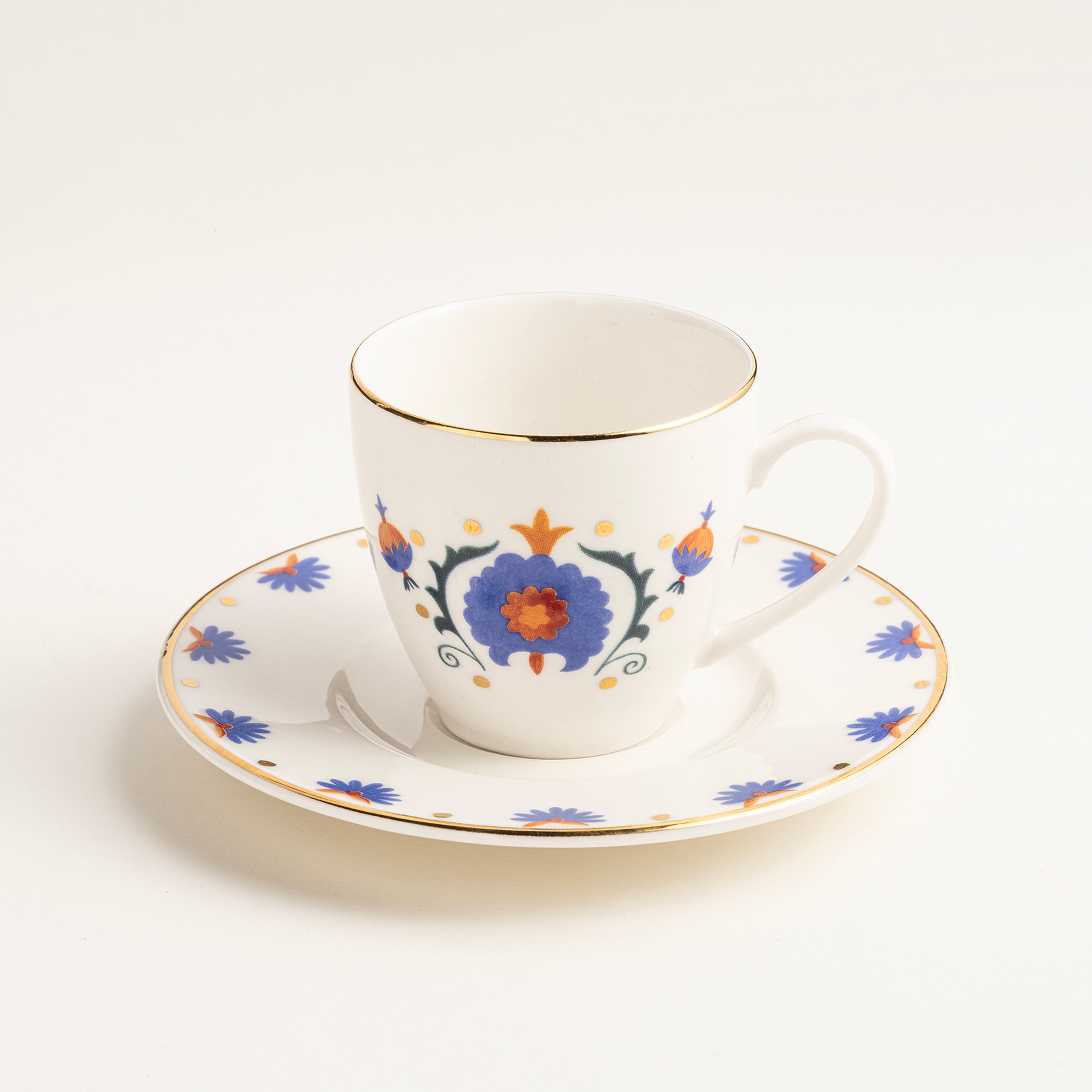 Gediz Porselen Kahve Seti 80 Ml Renkli