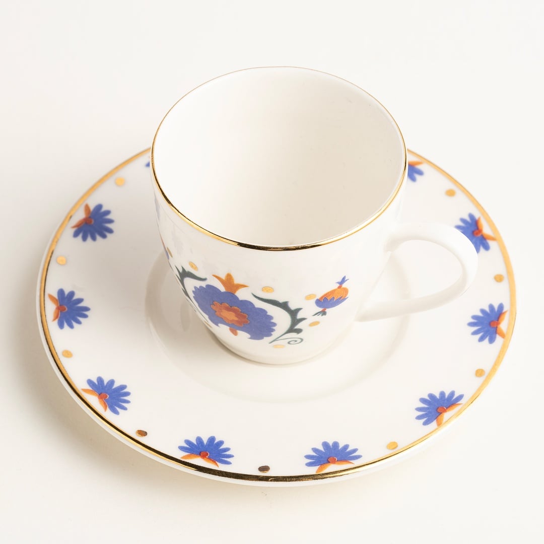 Gediz Porselen Kahve Seti 80 Ml Renkli