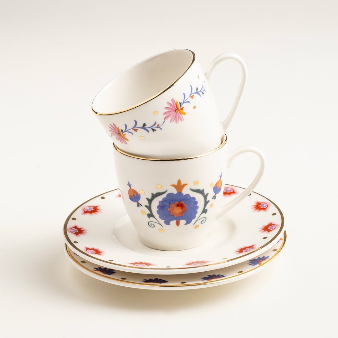 Gediz Porselen Kahve Seti 80 Ml Renkli