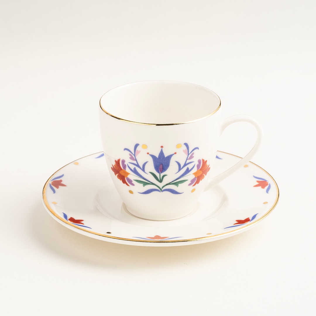 Gediz Porselen Kahve Seti 80 Ml Renkli