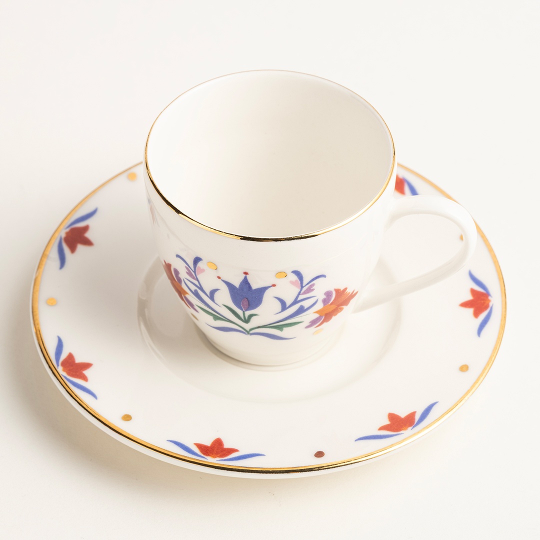 Gediz Porselen Kahve Seti 80 Ml Renkli