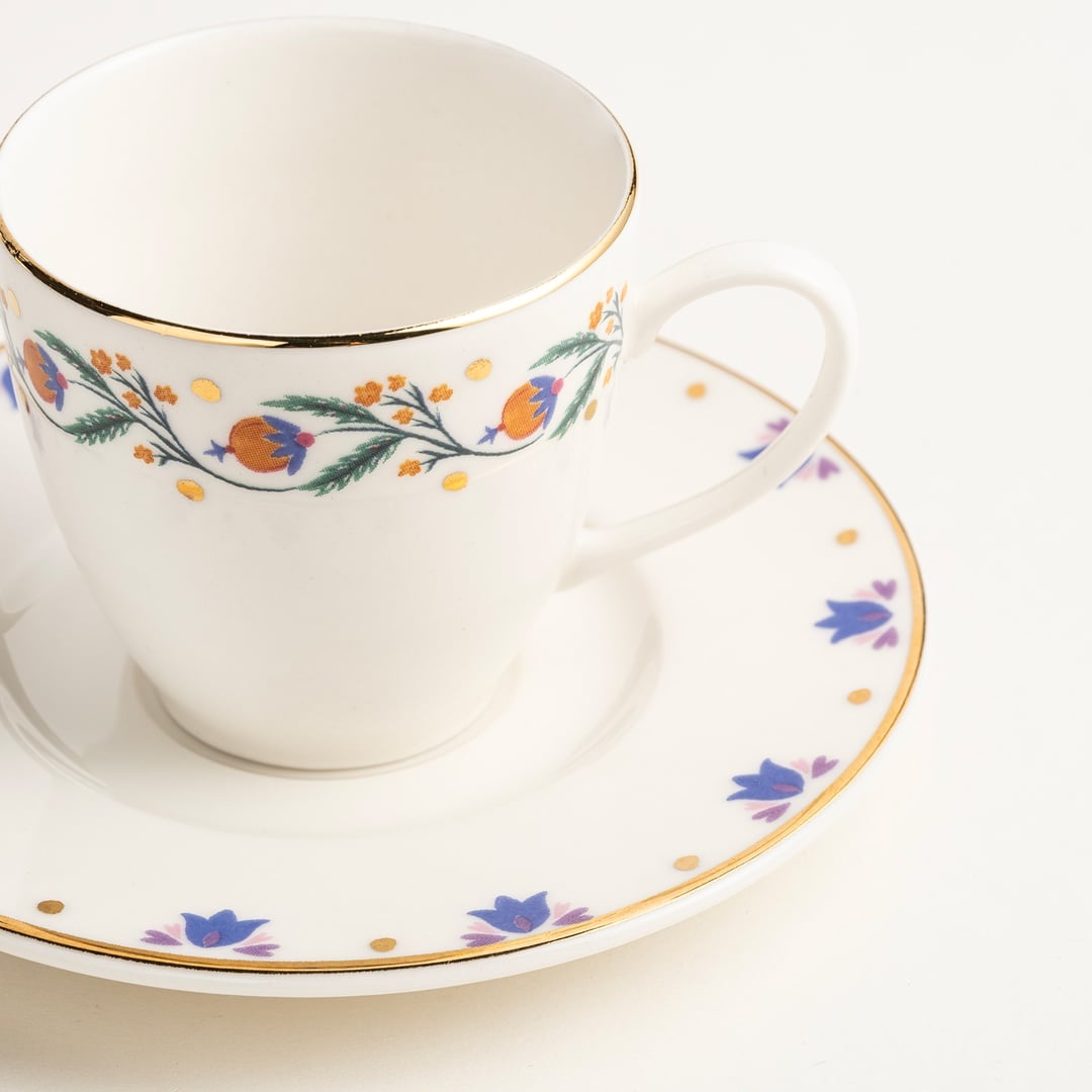 Gediz Porselen Kahve Seti 80 Ml Renkli