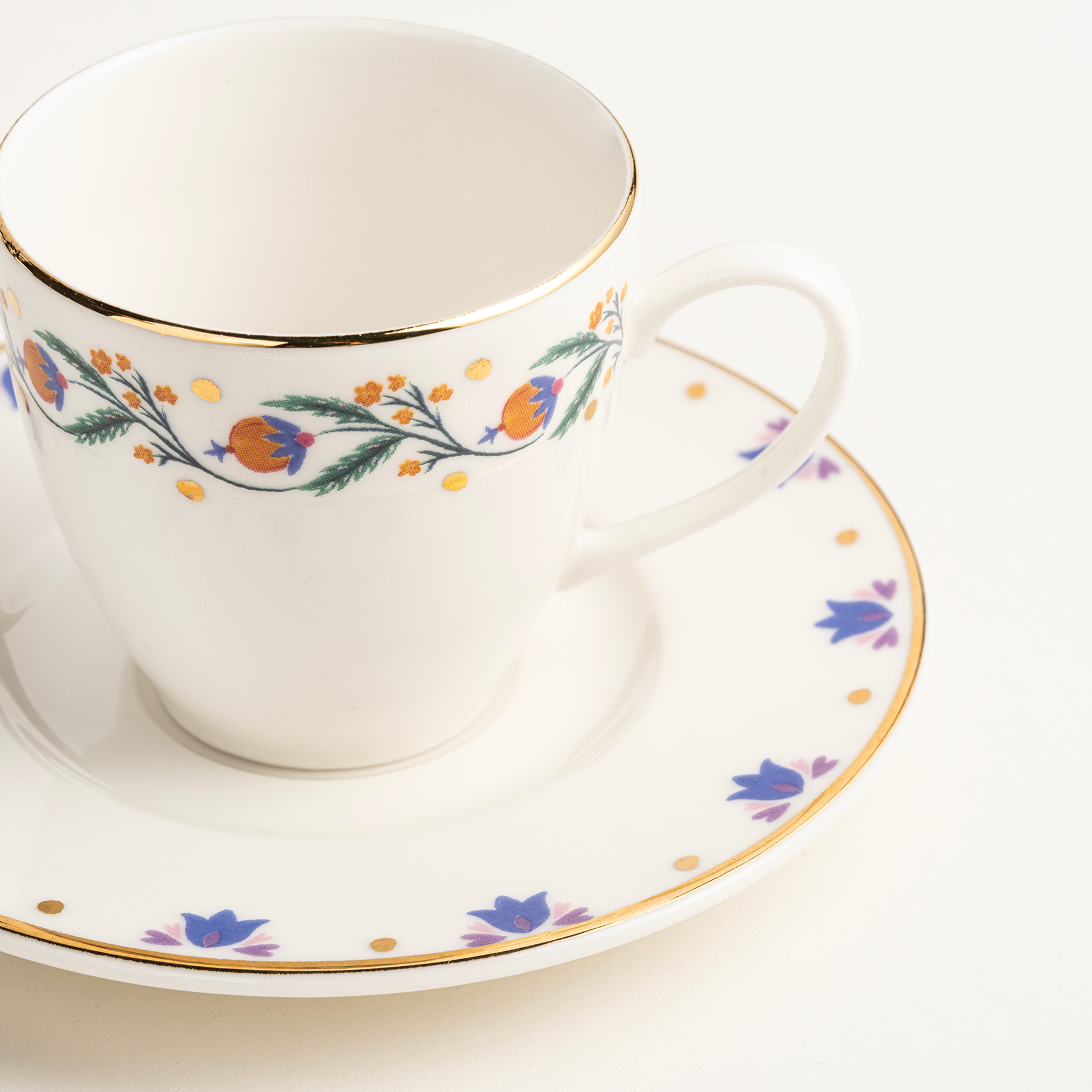 Gediz Porselen Kahve Seti 80 Ml Renkli