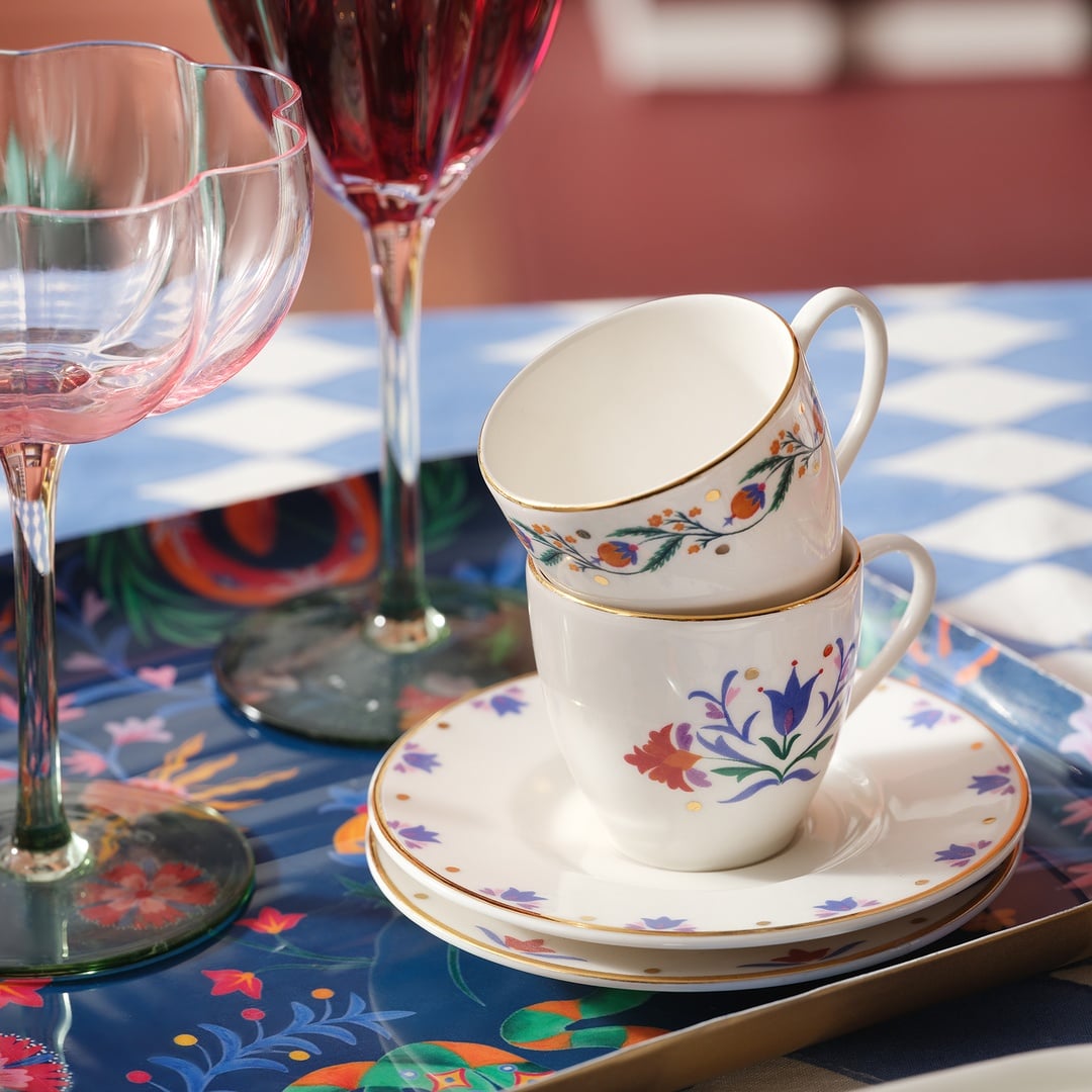 Gediz Porselen Kahve Seti 80 Ml Renkli