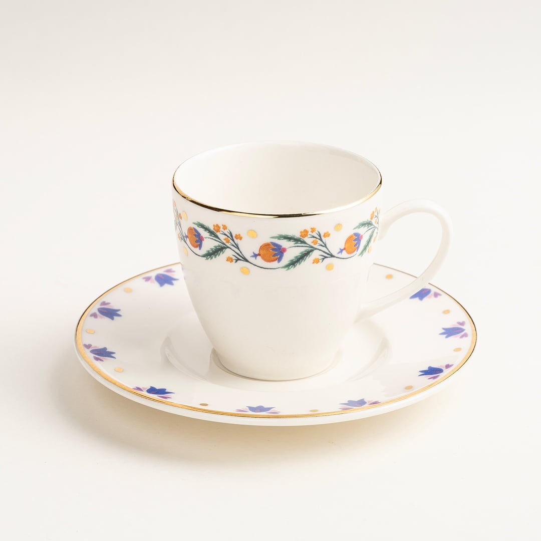 Gediz Porselen Kahve Seti 80 Ml Renkli