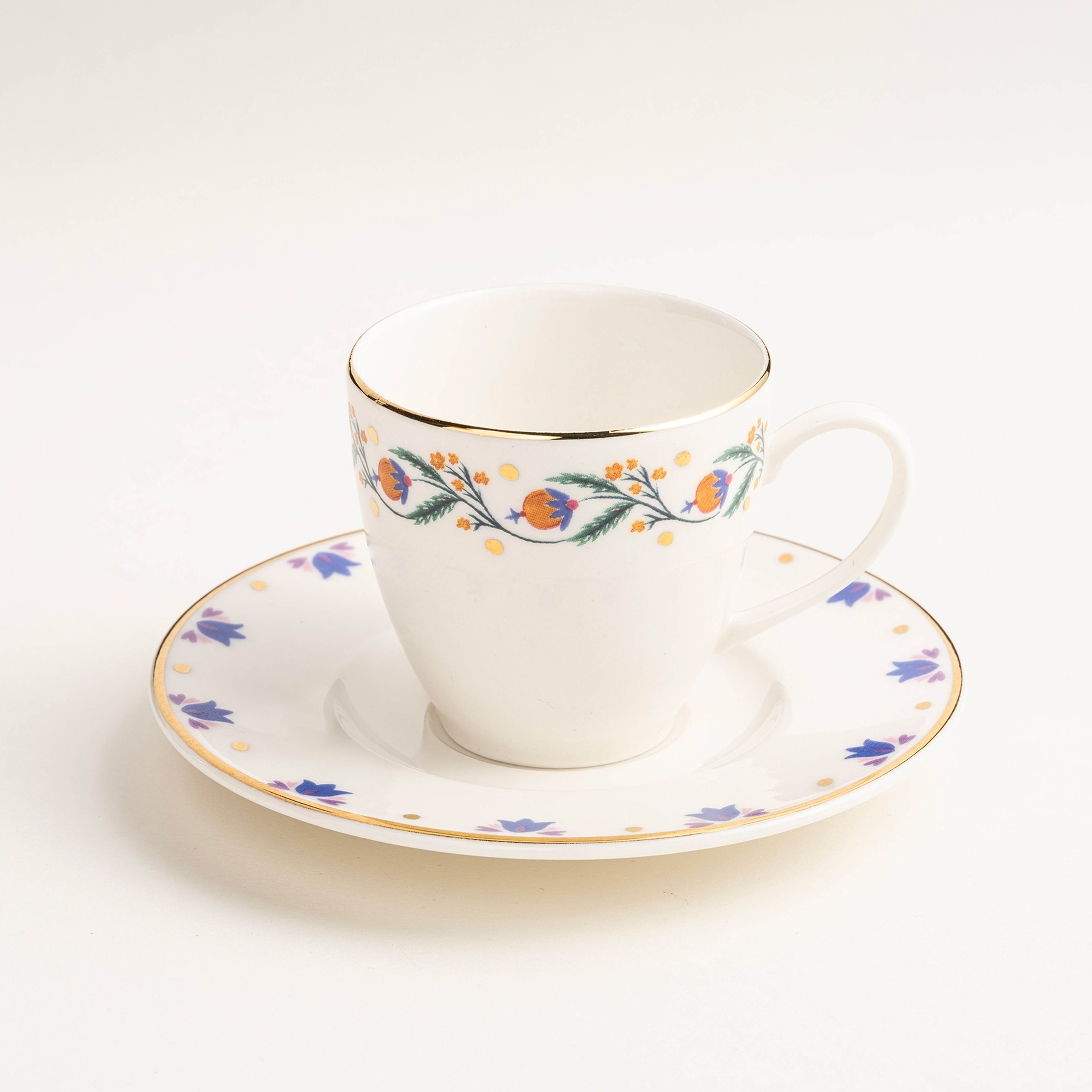 Gediz Porselen Kahve Seti 80 Ml Renkli