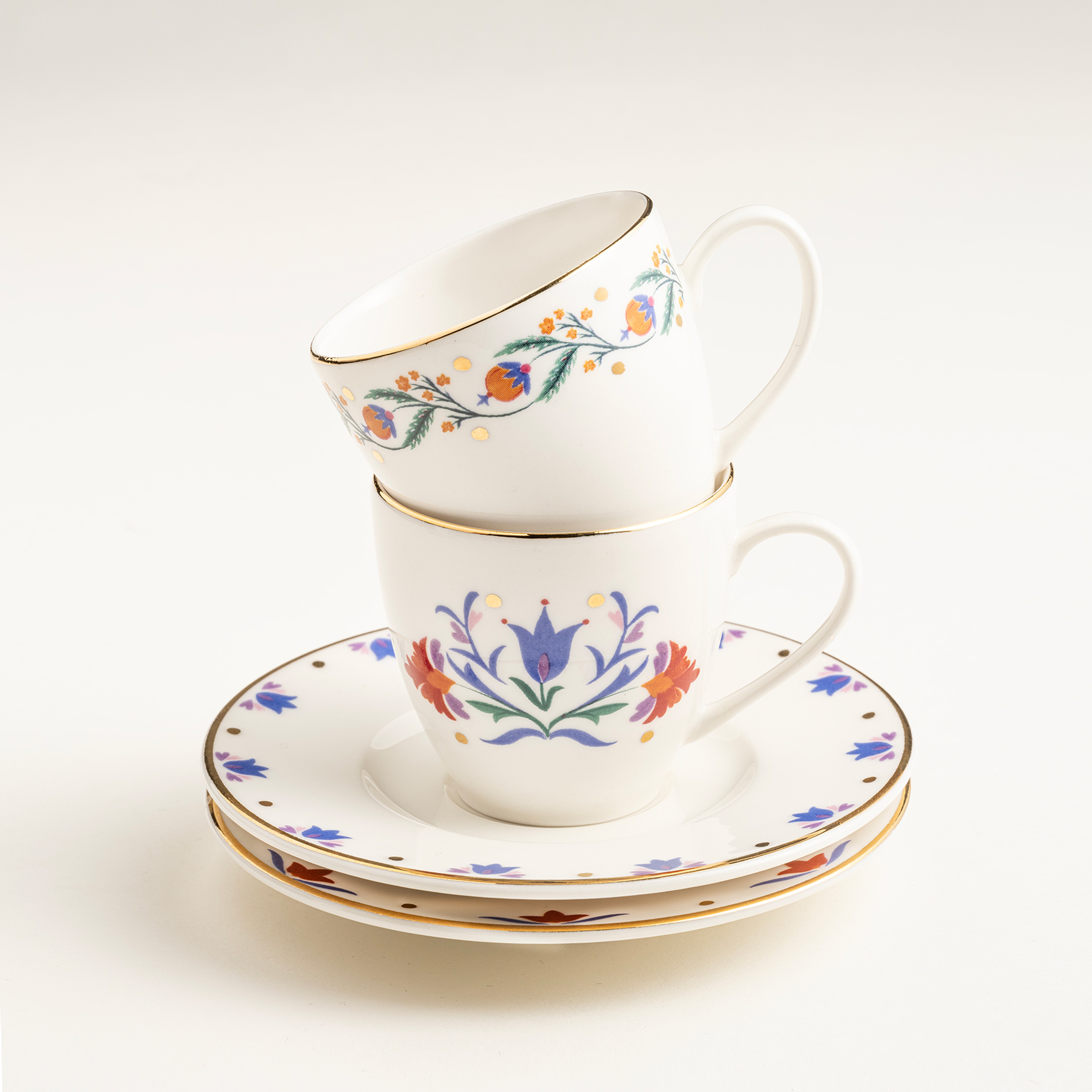 Gediz Porselen Kahve Seti 80 Ml Renkli