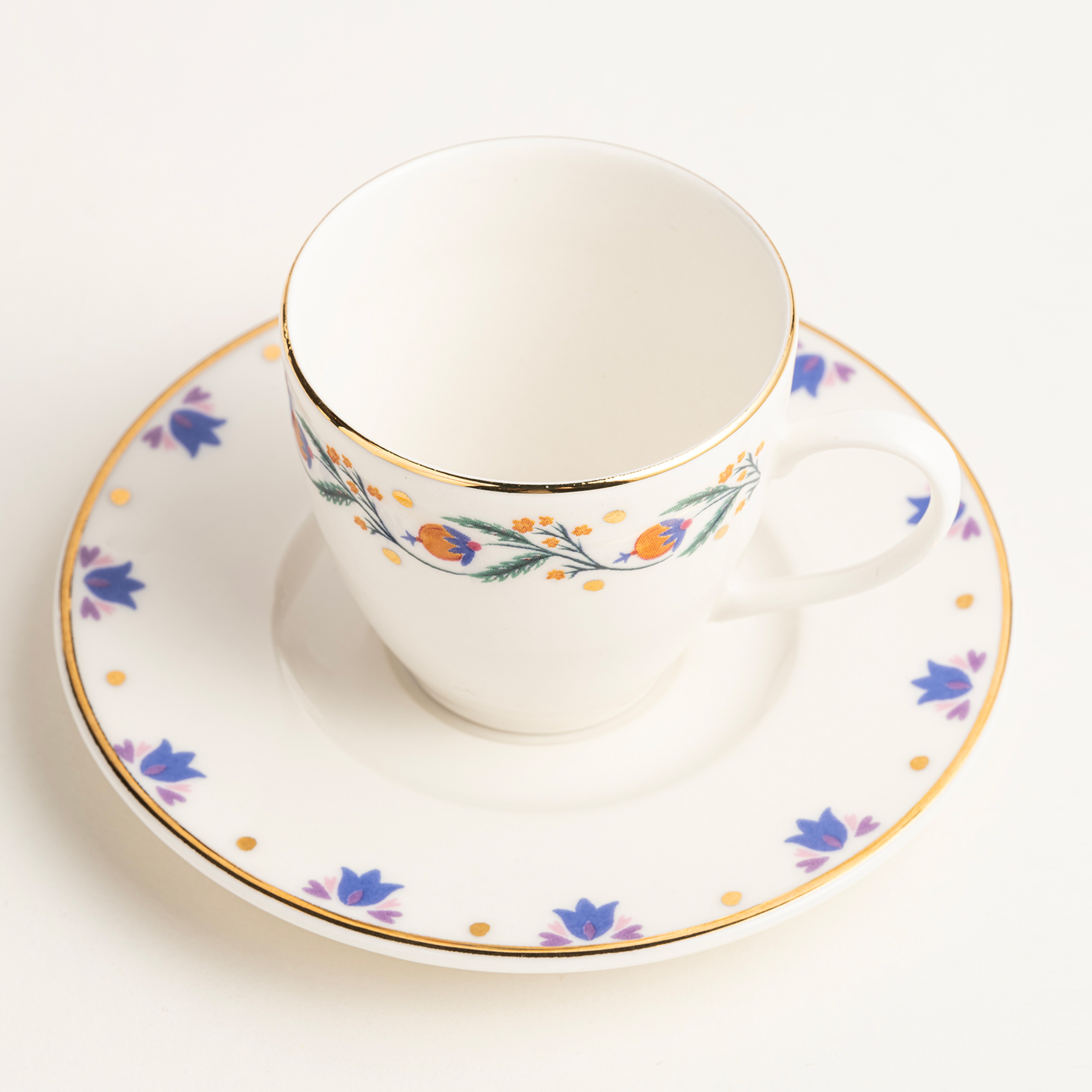 Gediz Porselen Kahve Seti 80 Ml Renkli