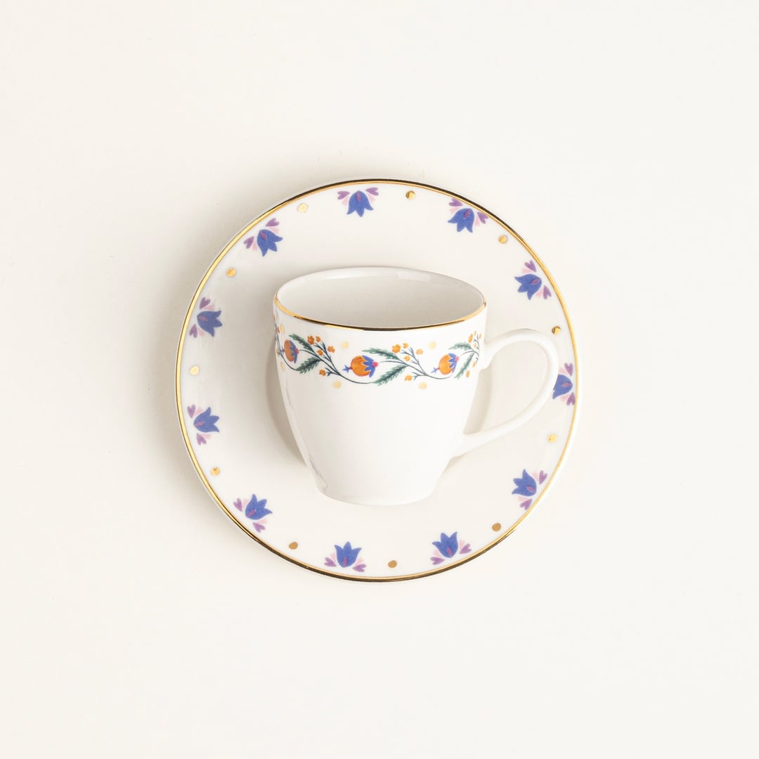 Gediz Porselen Kahve Seti 80 Ml Renkli