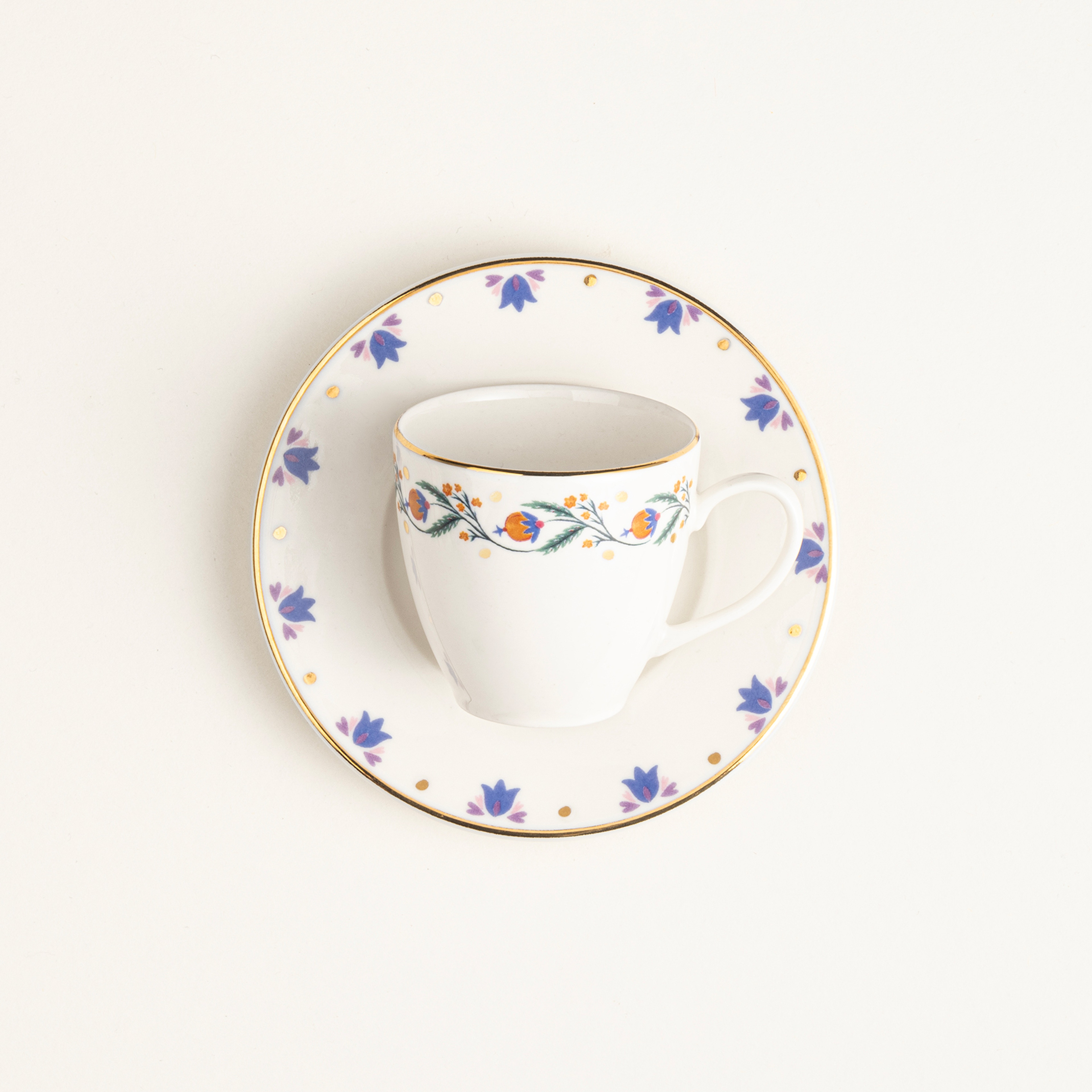 Gediz Porselen Kahve Seti 80 Ml Renkli