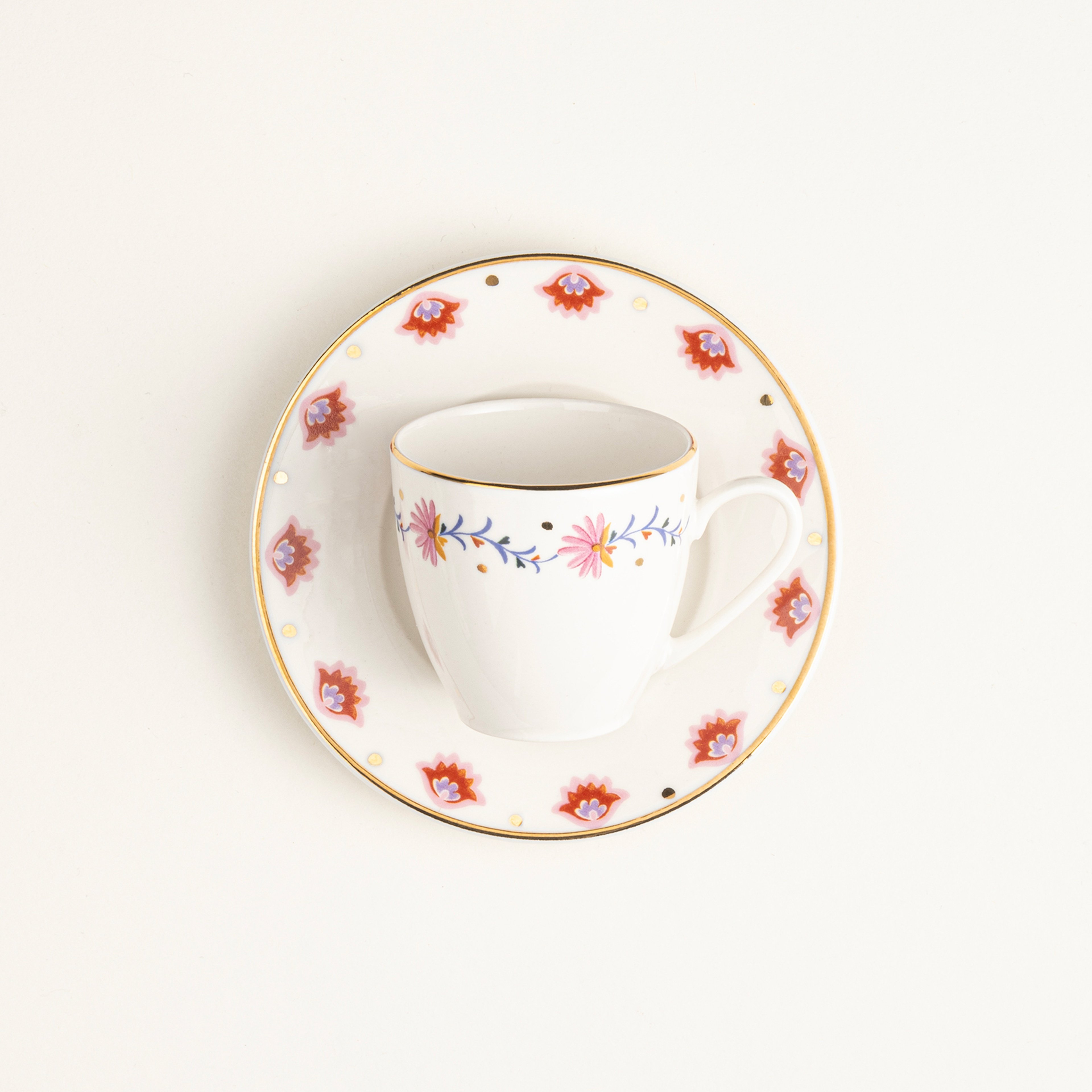 Gediz Porselen Kahve Seti 80 Ml Renkli