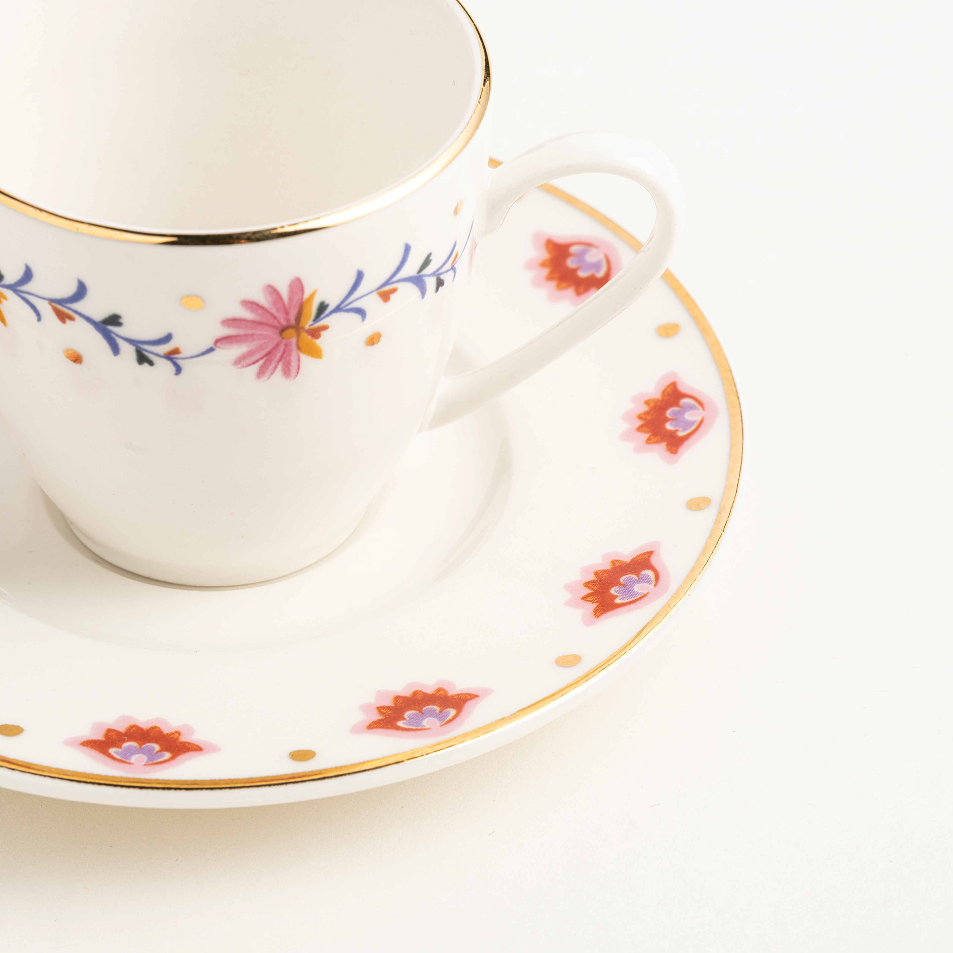 Gediz Porselen Kahve Seti 80 Ml Renkli