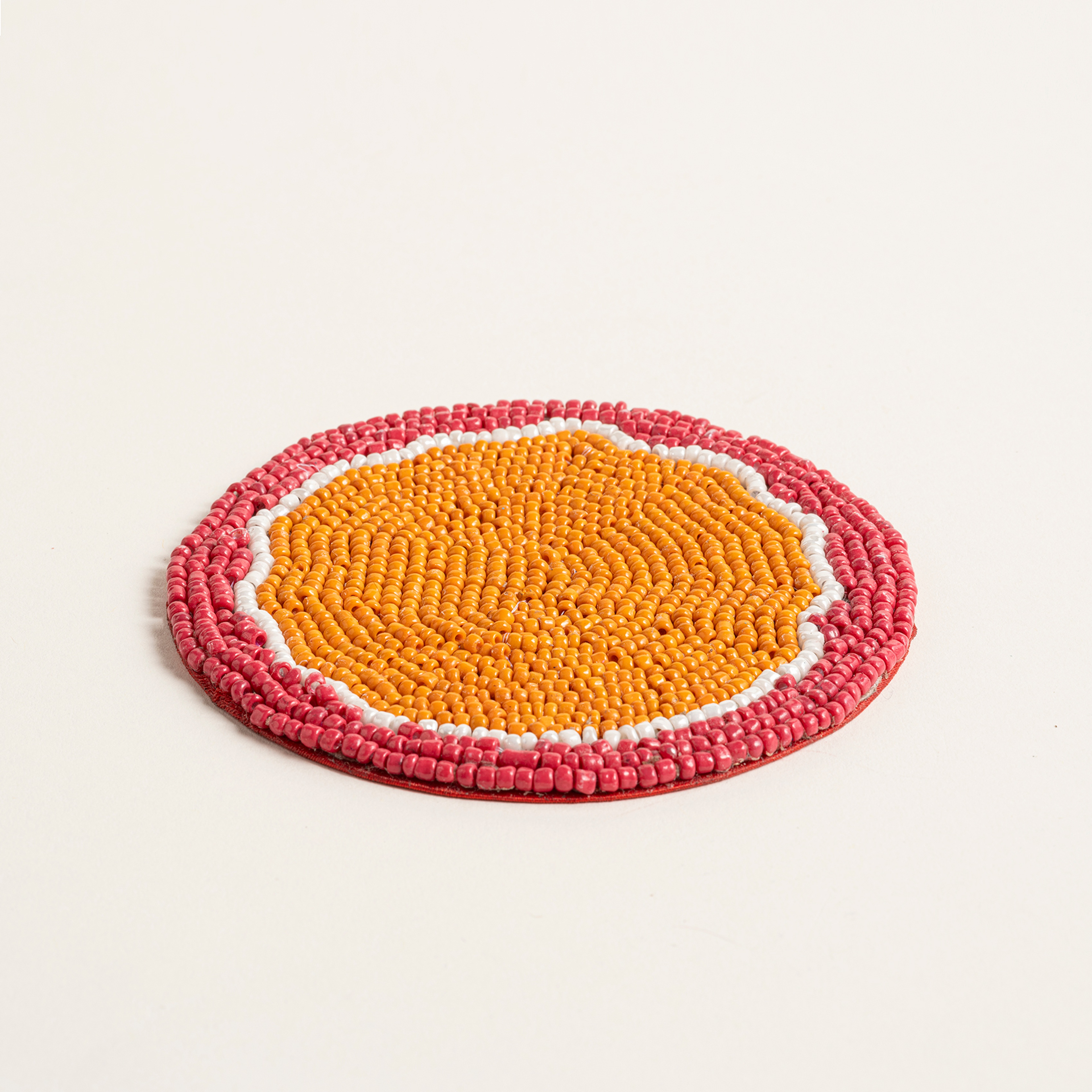 Khanpur Cam Boncuk Bardak Altlığı 10 Cm Turuncu - Kırmızı