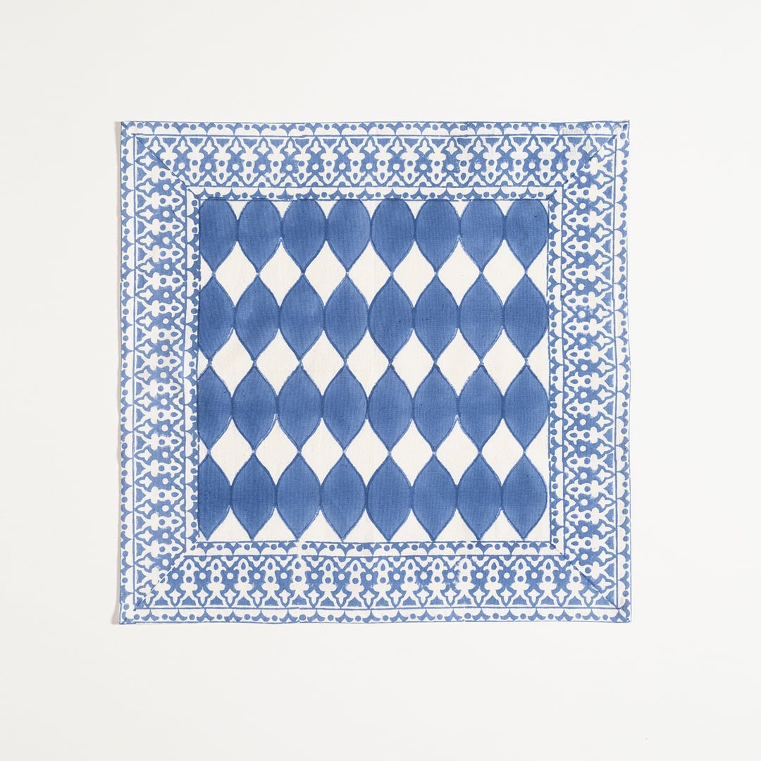 Maotha El Baskısı Pamuk %100 Pamuk Peçete 45x45 Cm Mavi