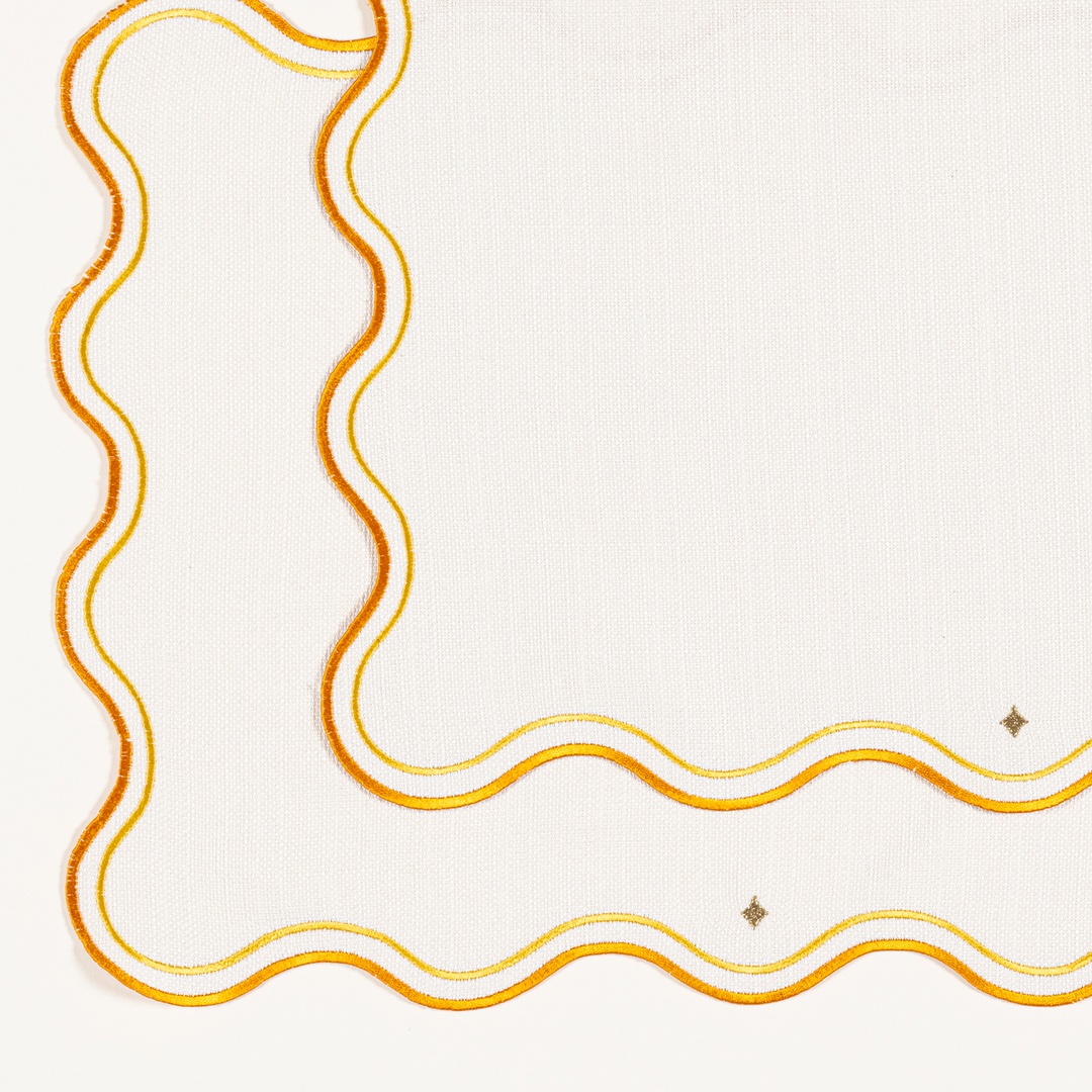 Prusa Nakışlı 2'li Polyester %100 Polyester Amerikan Servis 35x50 Cm Sarı