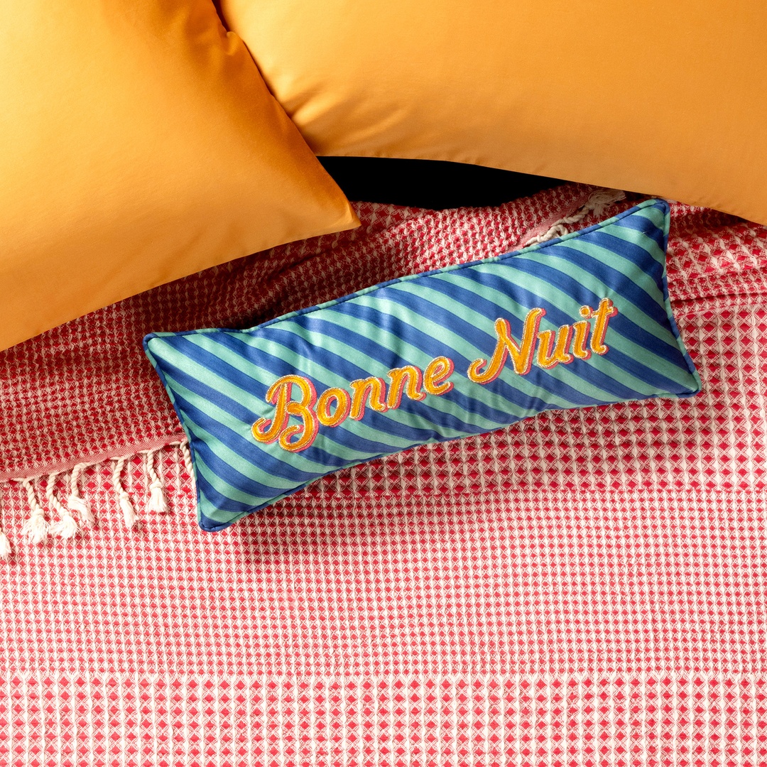 Prusa Dijital Baskılı Nakışlı Dolgulu Kırlent 20x50 Cm Yeşil/mavi