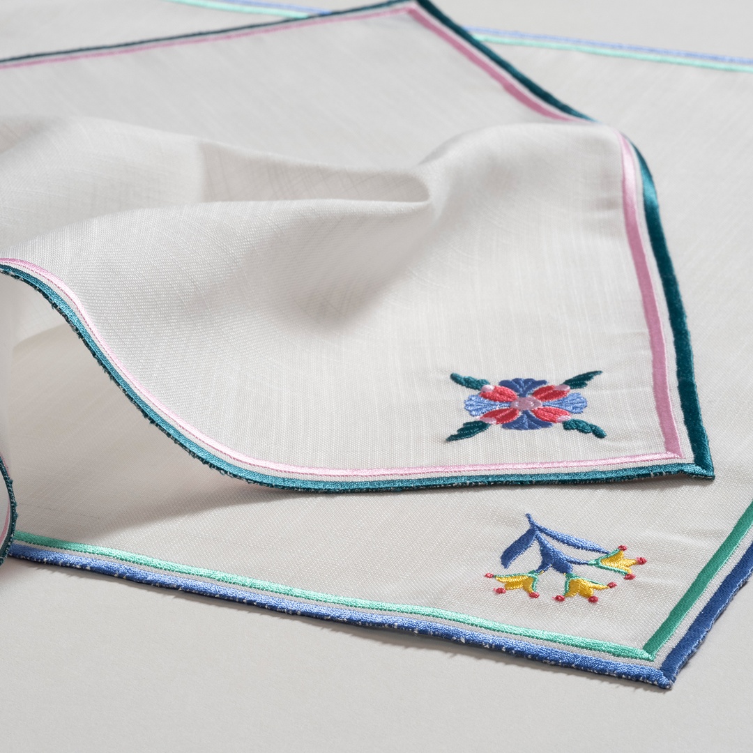 Prusa Nakışlı 2'li Polyester %100 Polyester Amerikan Servis 35x50 Cm Pembe - Yeşil