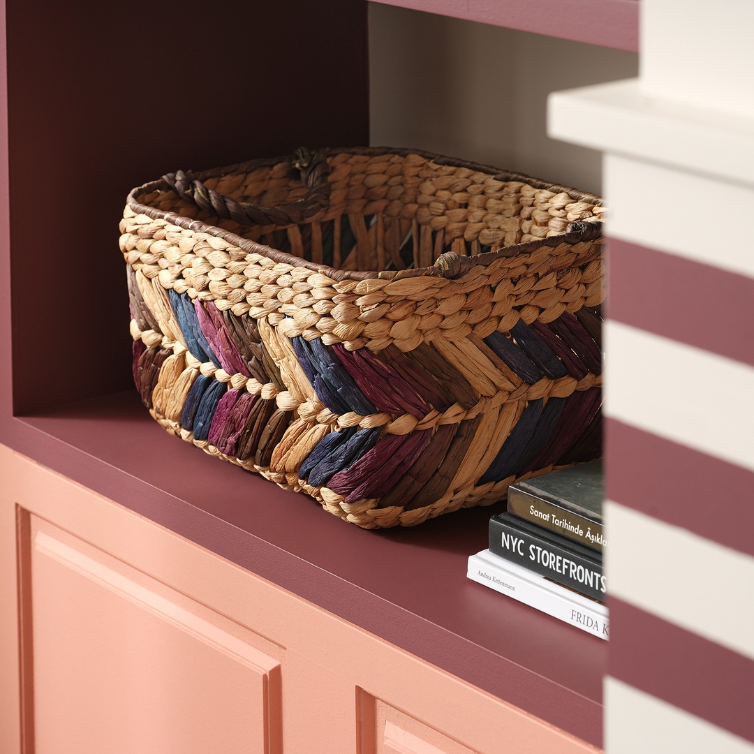 Tam Dao Su Sümbülü Sepet 35x25x20 Cm Renkli