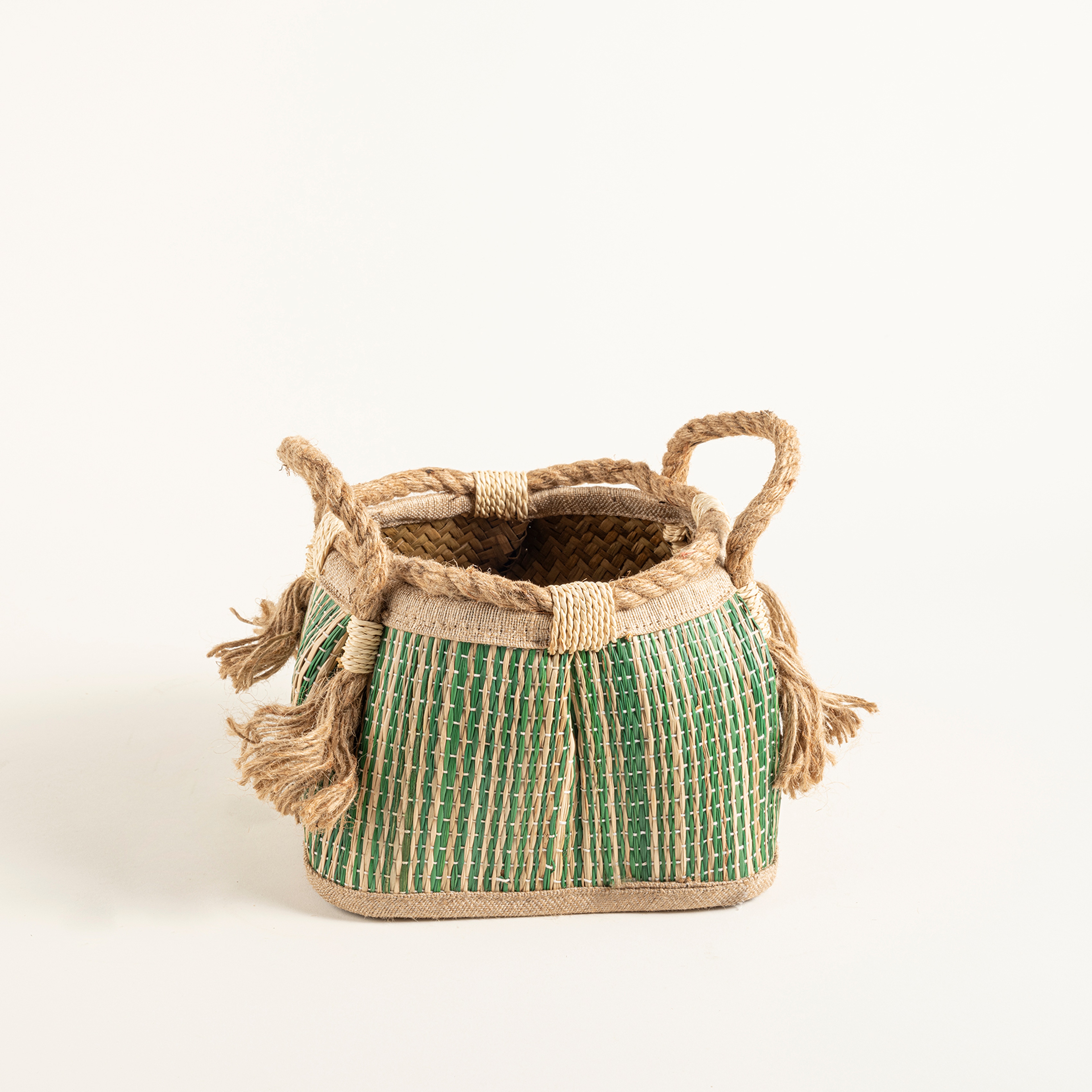 Polı Palm Leaf Sepet 22x20x22 Cm Yeşil