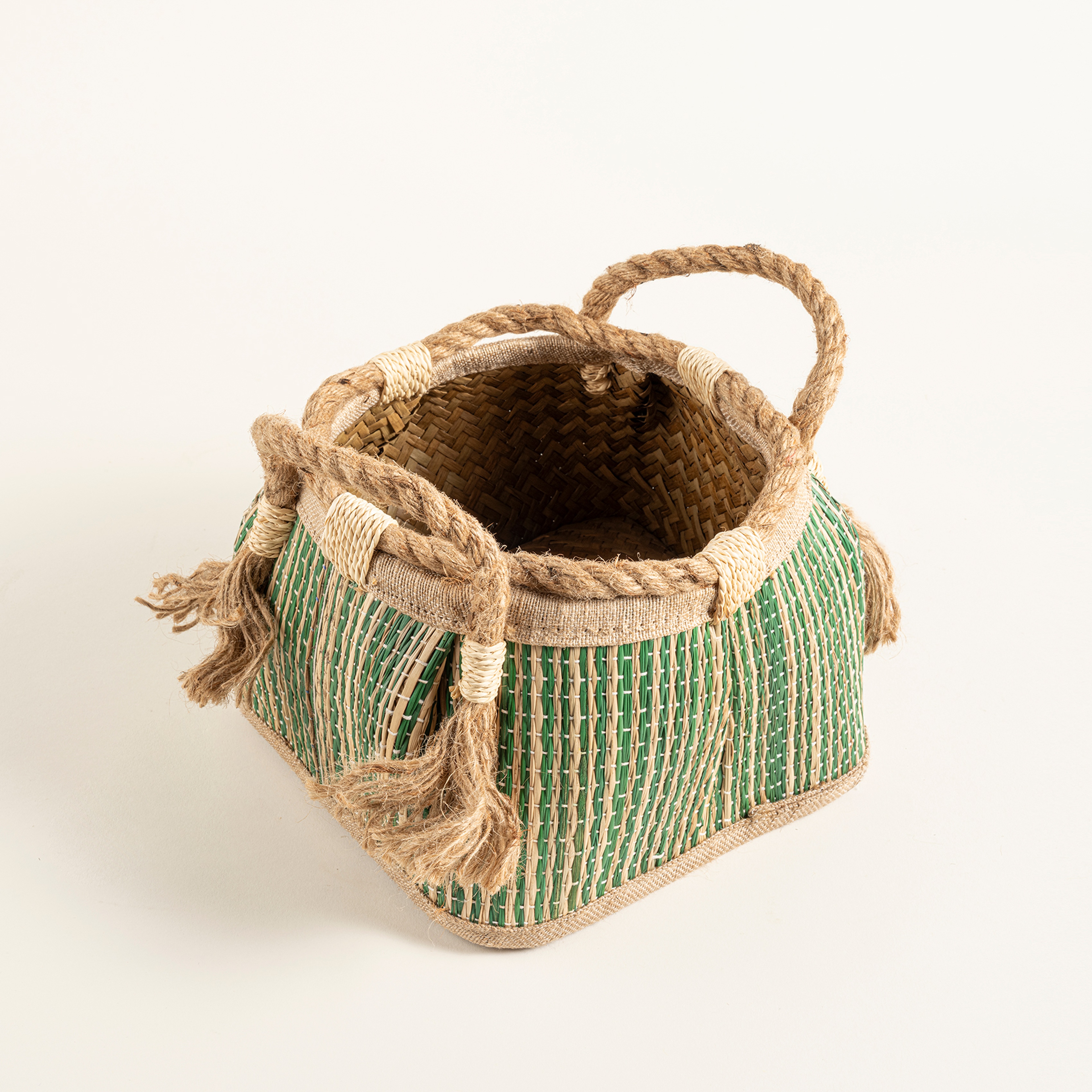 Polı Palm Leaf Sepet 22x20x22 Cm Yeşil