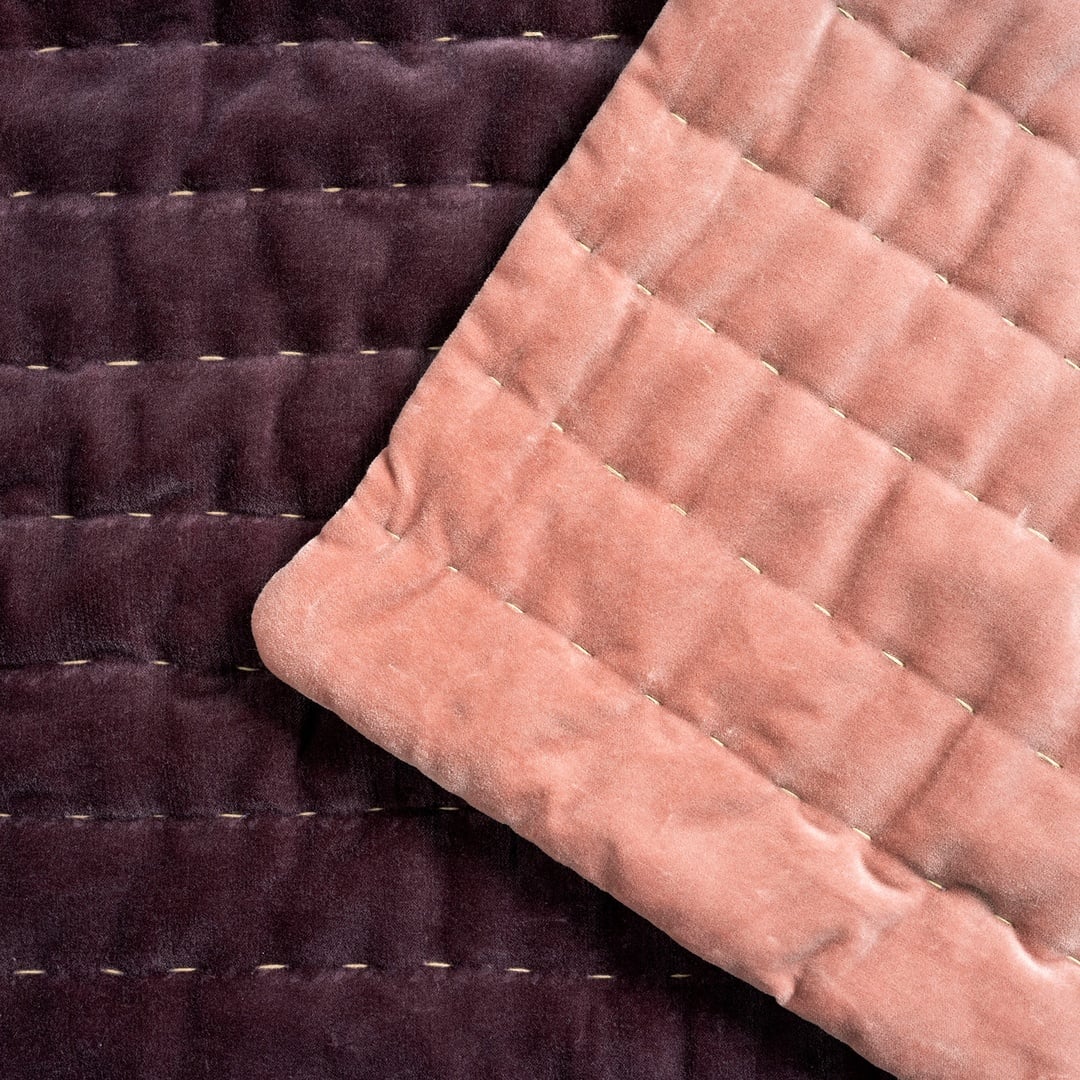 Okhla El İşi Kapitoneli Pamuk Kadife %100 Pamuk Kadife Koltuk Matı 85x185 Cm Vışne - Kıl