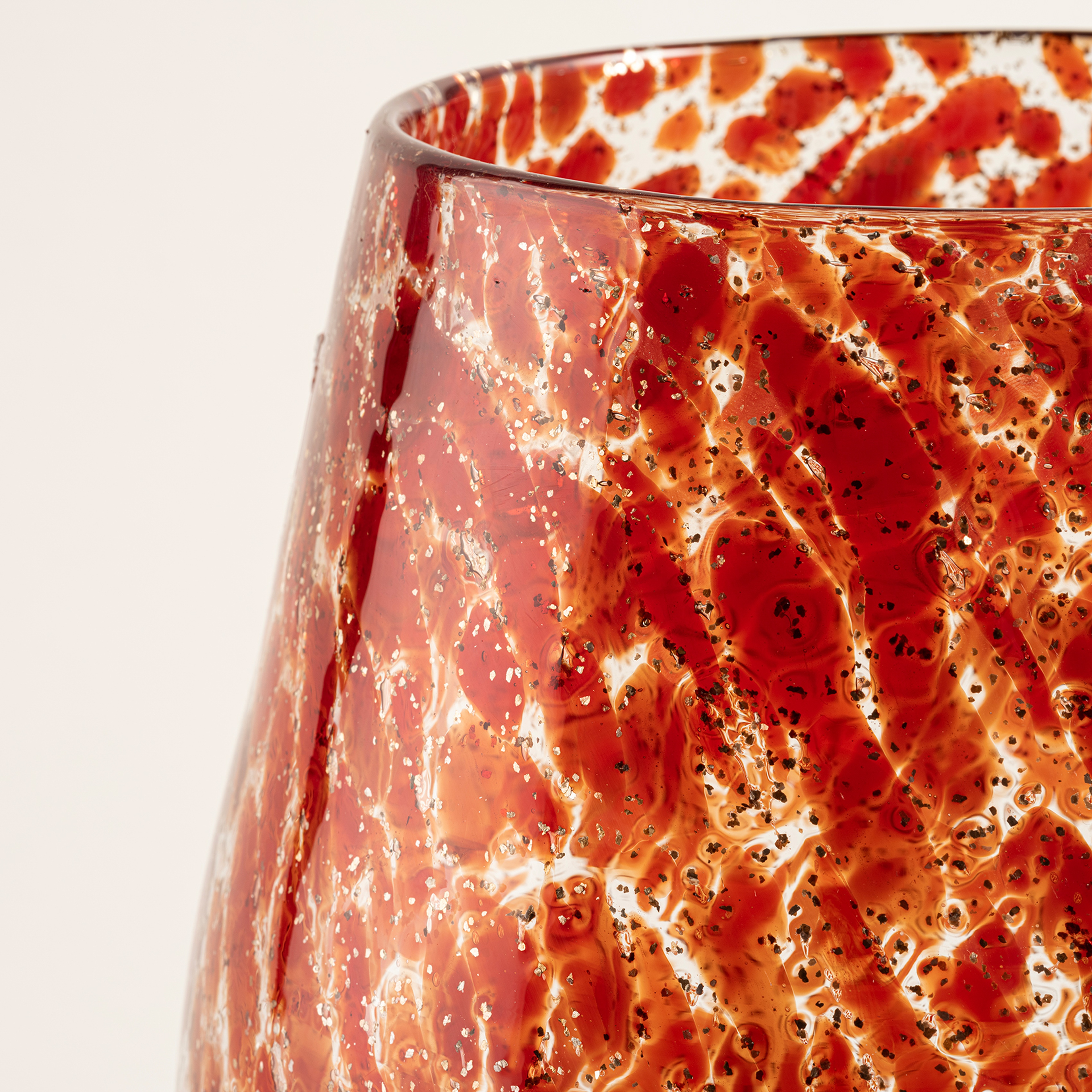 Macau Cam Vazo 21.5x21.5x26 Cm Kırmızı