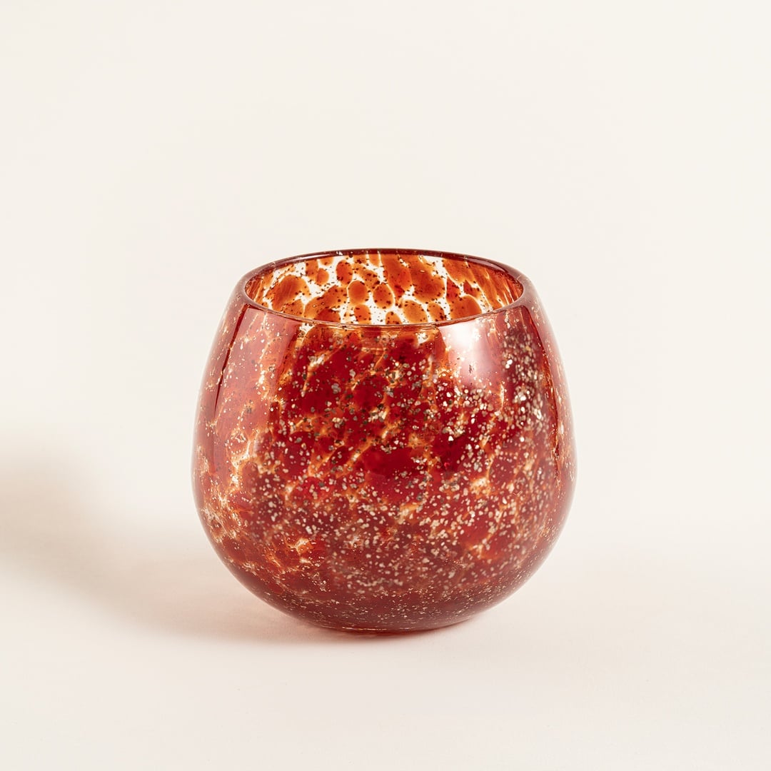 Macau Cam Vazo 9x9x8 Cm Kırmızı