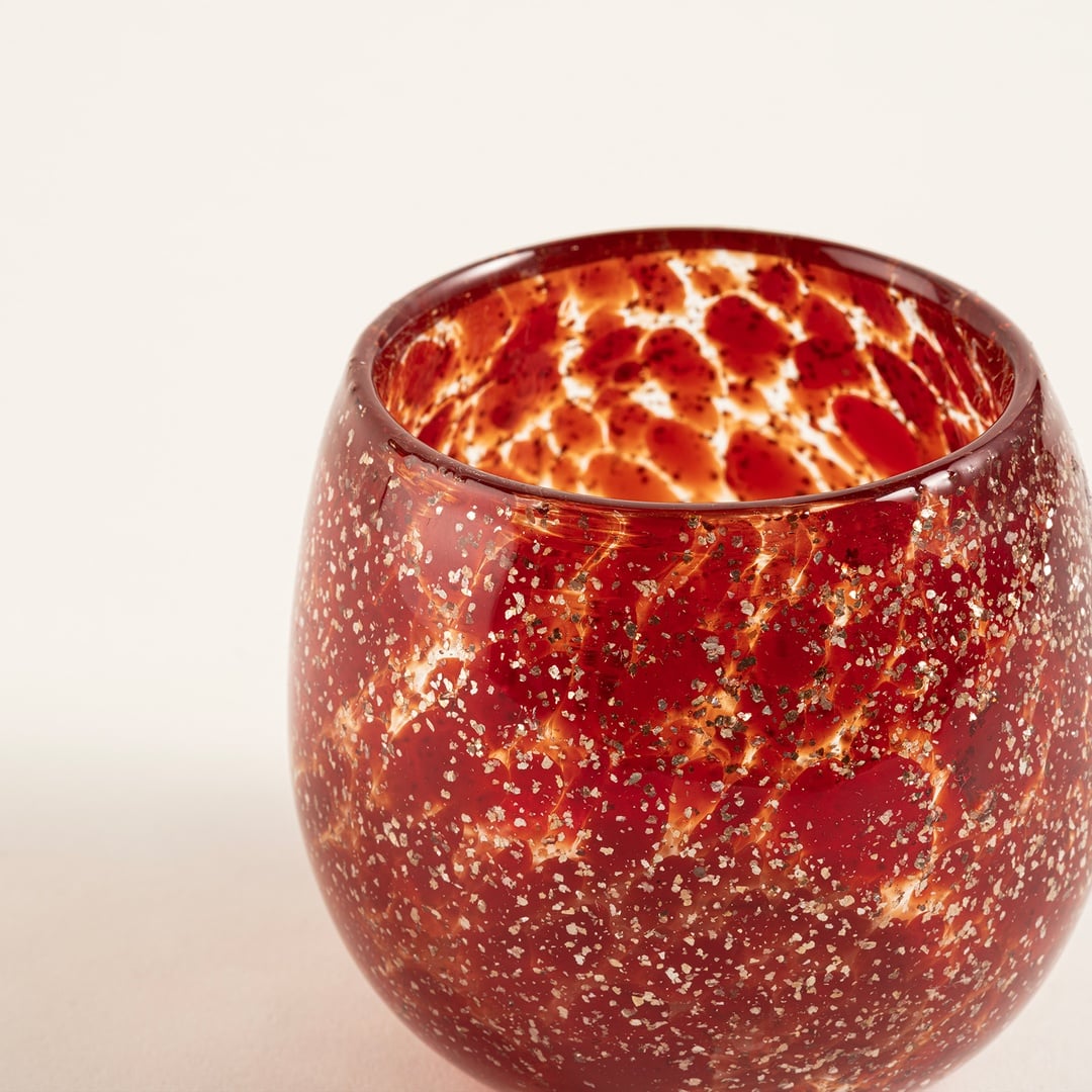 Macau Cam Vazo 9x9x8 Cm Kırmızı