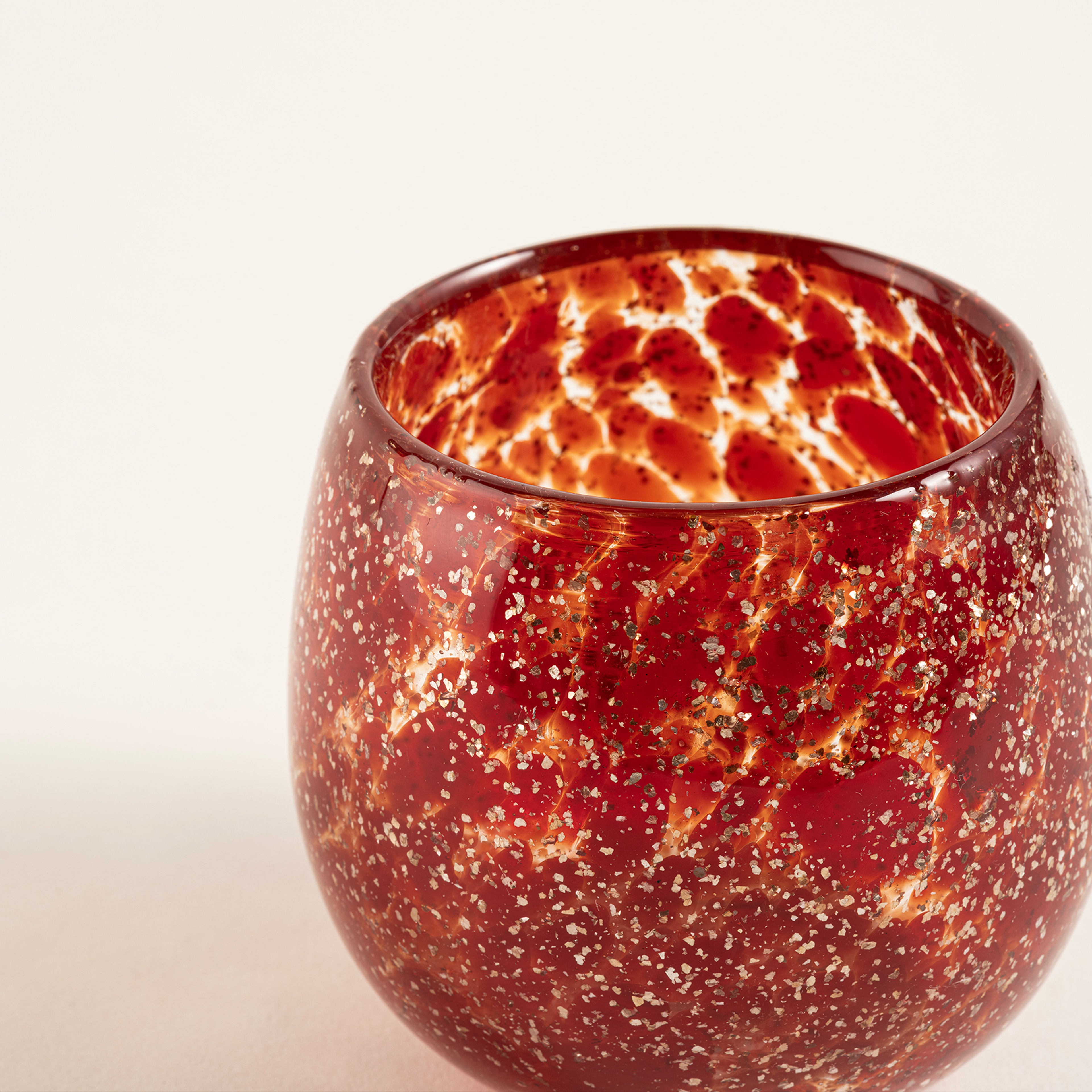 Macau Cam Vazo 9x9x8 Cm Kırmızı