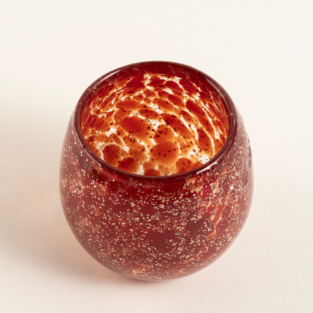 Macau Cam Vazo 9x9x8 Cm Kırmızı