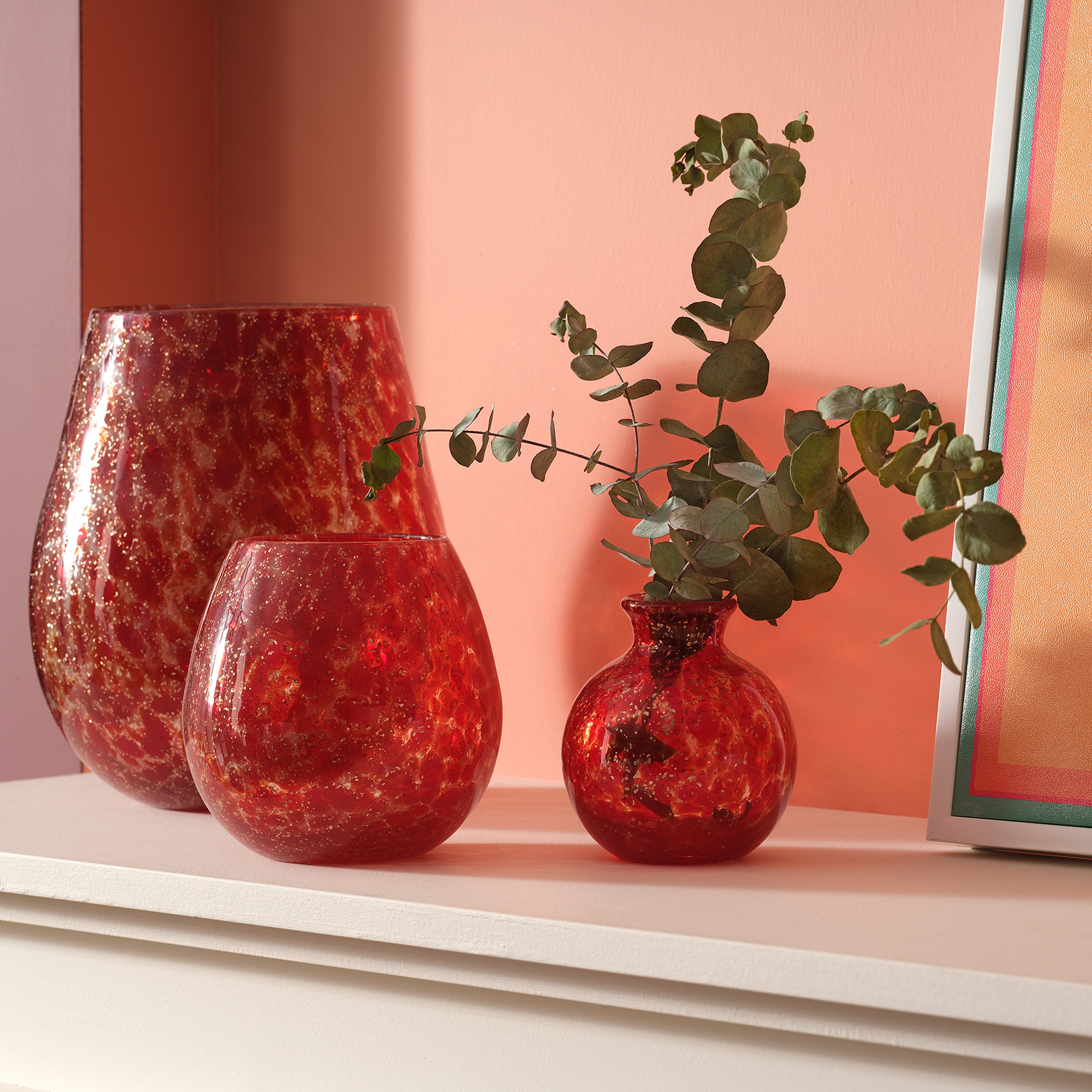 Macau Cam Vazo 10.5x10.5x12 Cm Kırmızı