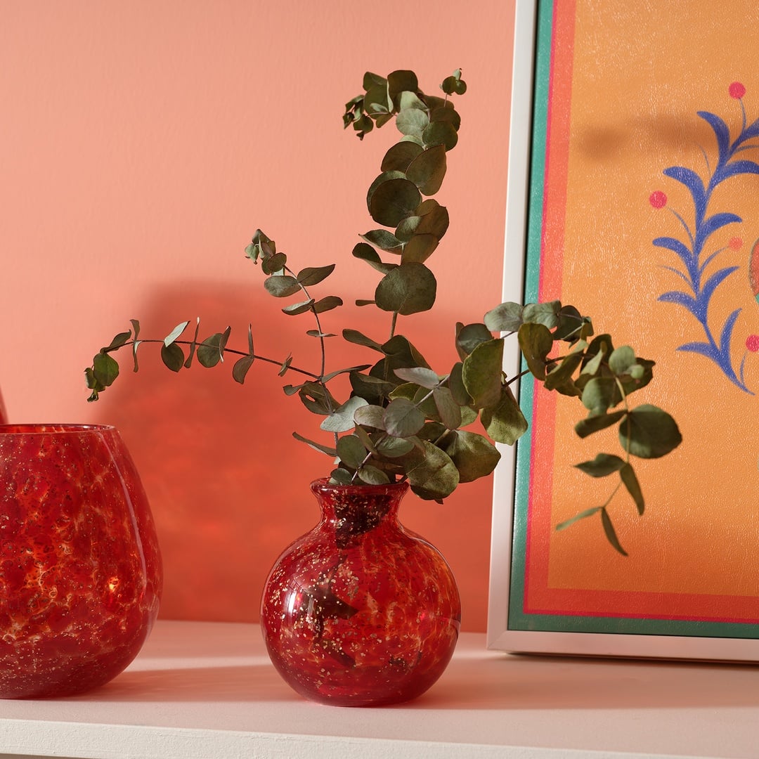 Macau Cam Vazo 10.5x10.5x12 Cm Kırmızı