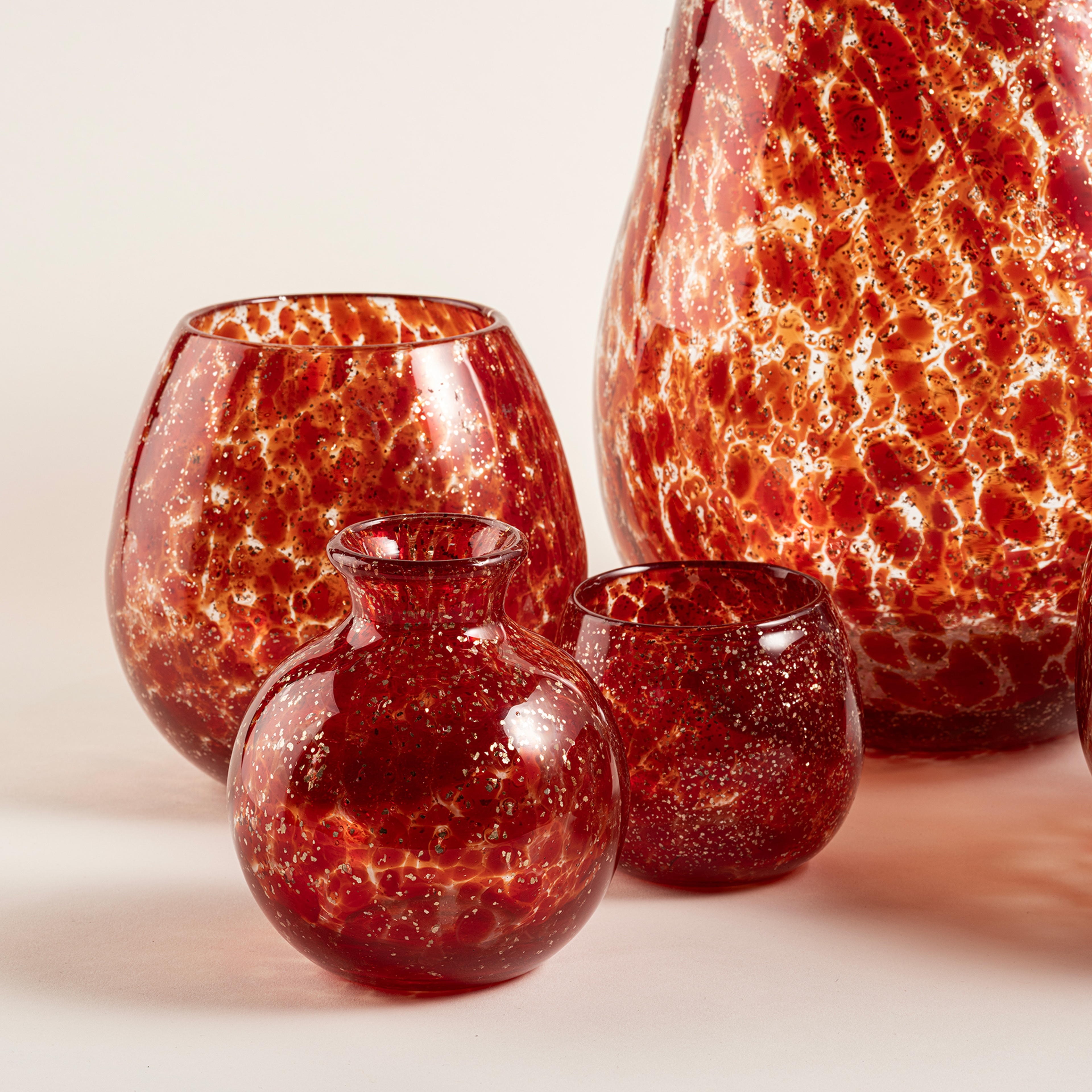 Macau Cam Vazo 10.5x10.5x12 Cm Kırmızı