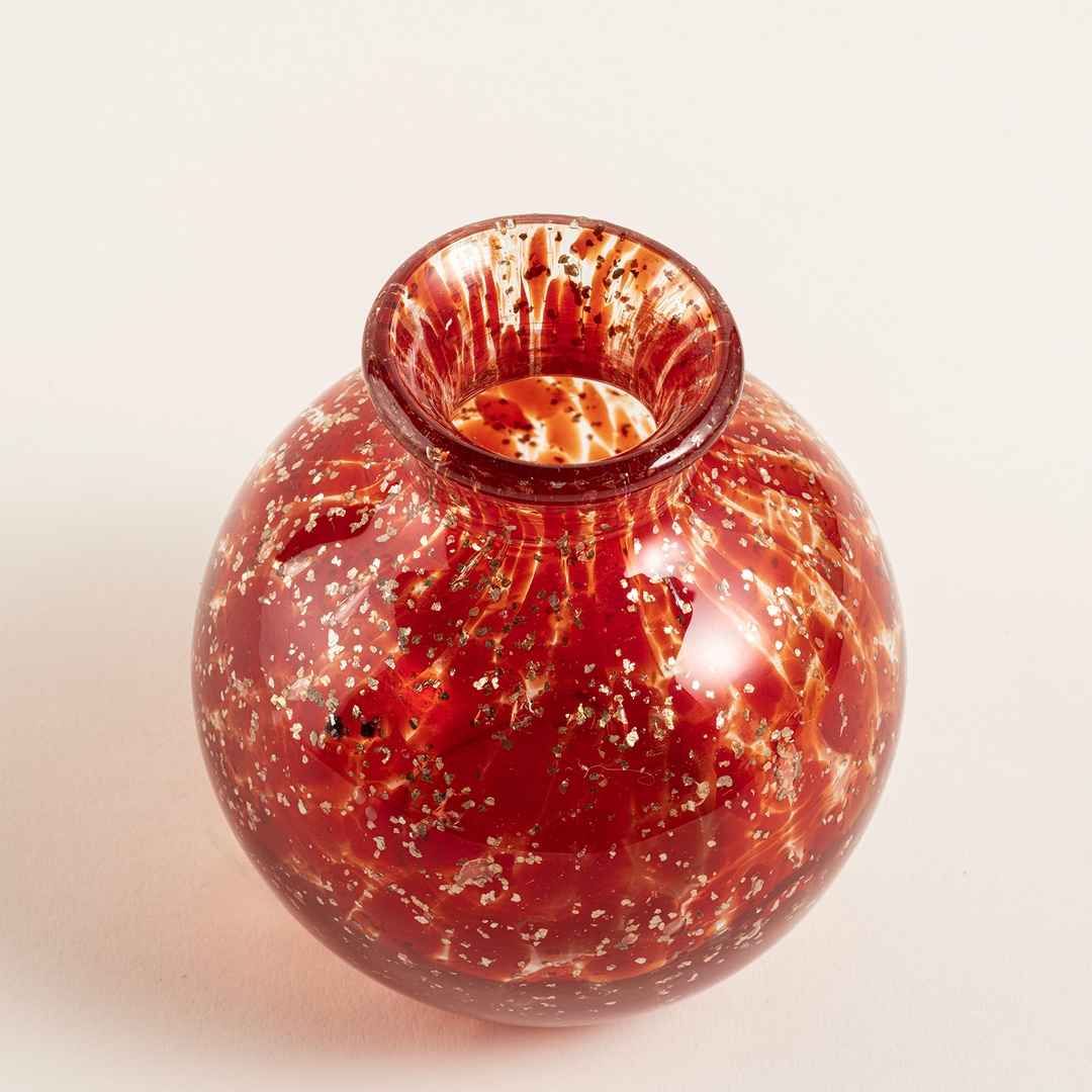 Macau Cam Vazo 10.5x10.5x12 Cm Kırmızı