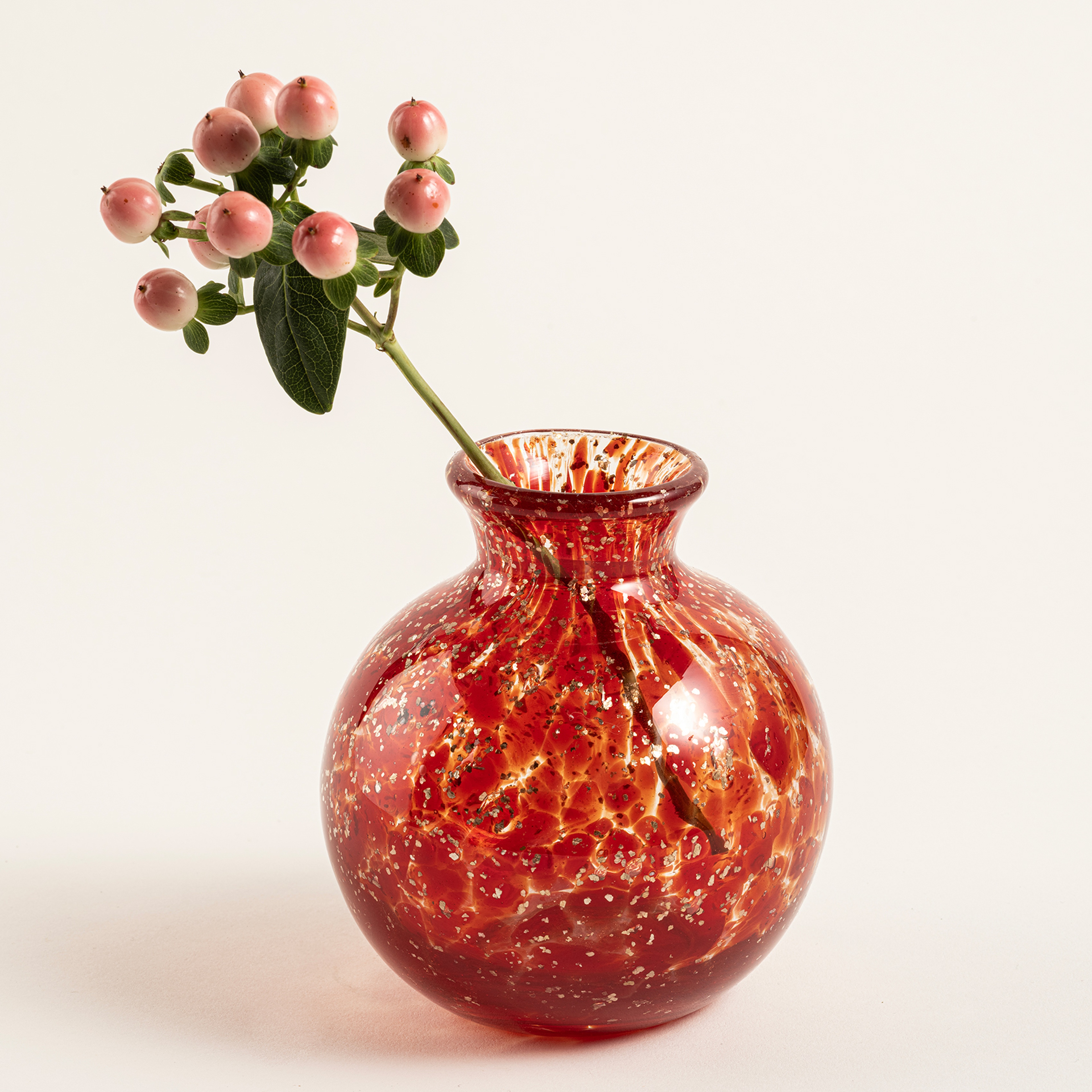 Macau Cam Vazo 10.5x10.5x12 Cm Kırmızı