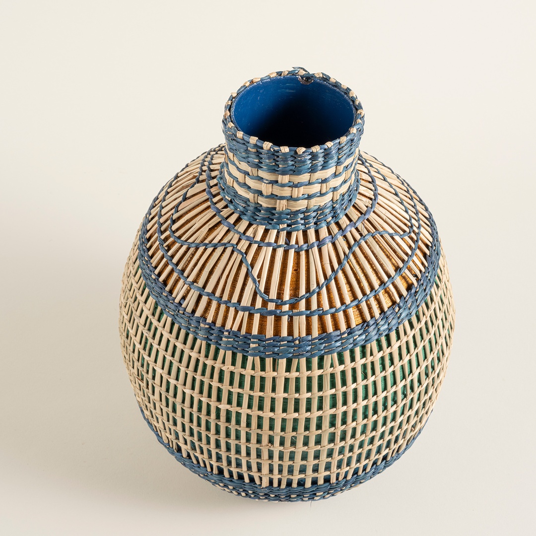 Tam Dao Deniz Çayırı - Bambu Vazo 24x24x31 Cm Renkli