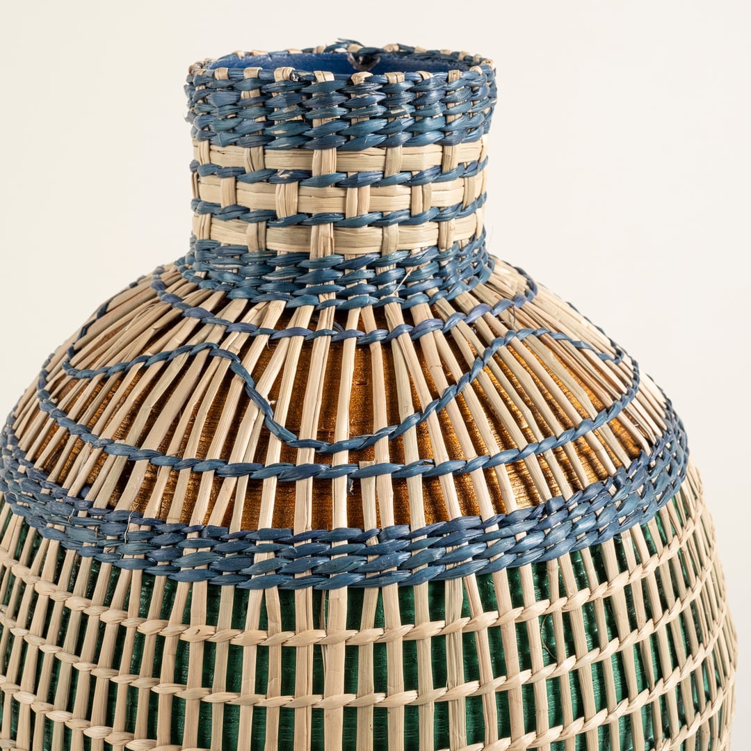 Tam Dao Deniz Çayırı - Bambu Vazo 24x24x31 Cm Renkli