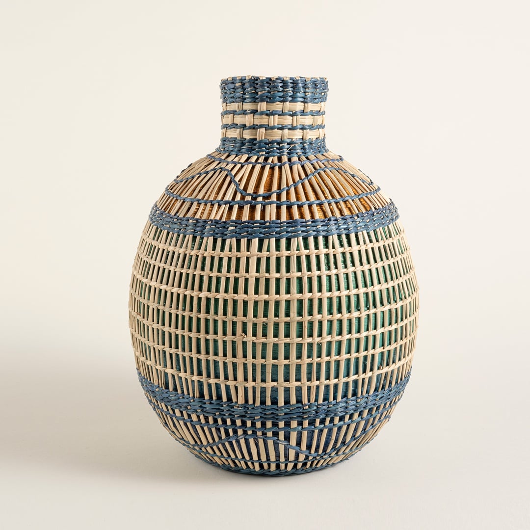 Tam Dao Deniz Çayırı - Bambu Vazo 24x24x31 Cm Renkli