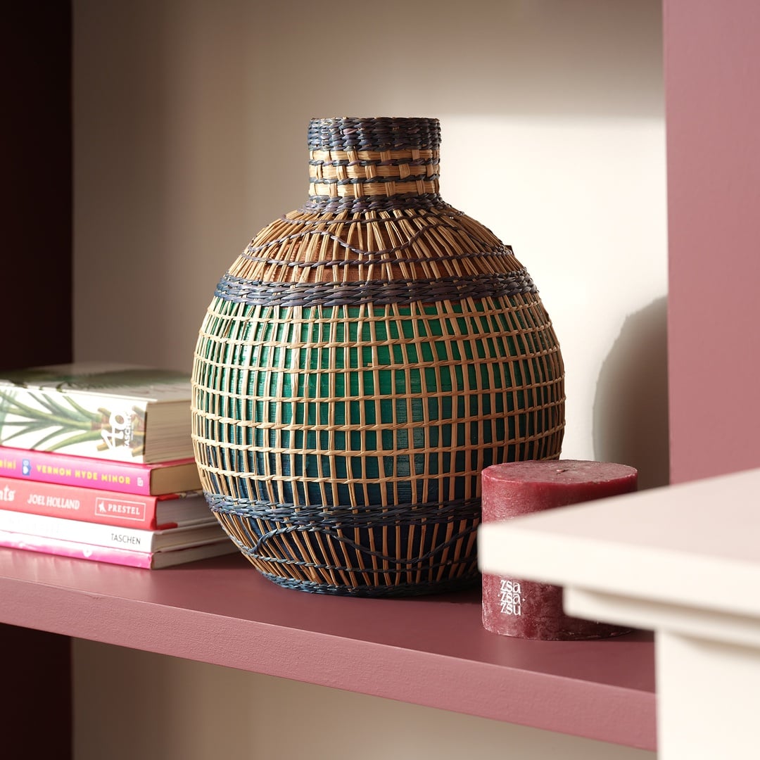 Tam Dao Deniz Çayırı - Bambu Vazo 24x24x31 Cm Renkli