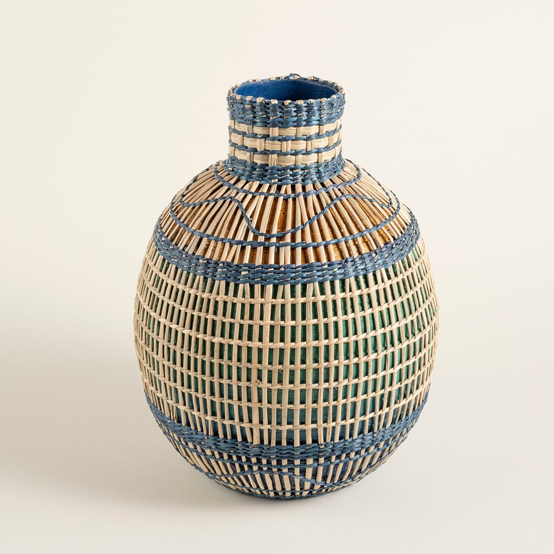 Tam Dao Deniz Çayırı - Bambu Vazo 24x24x31 Cm Renkli