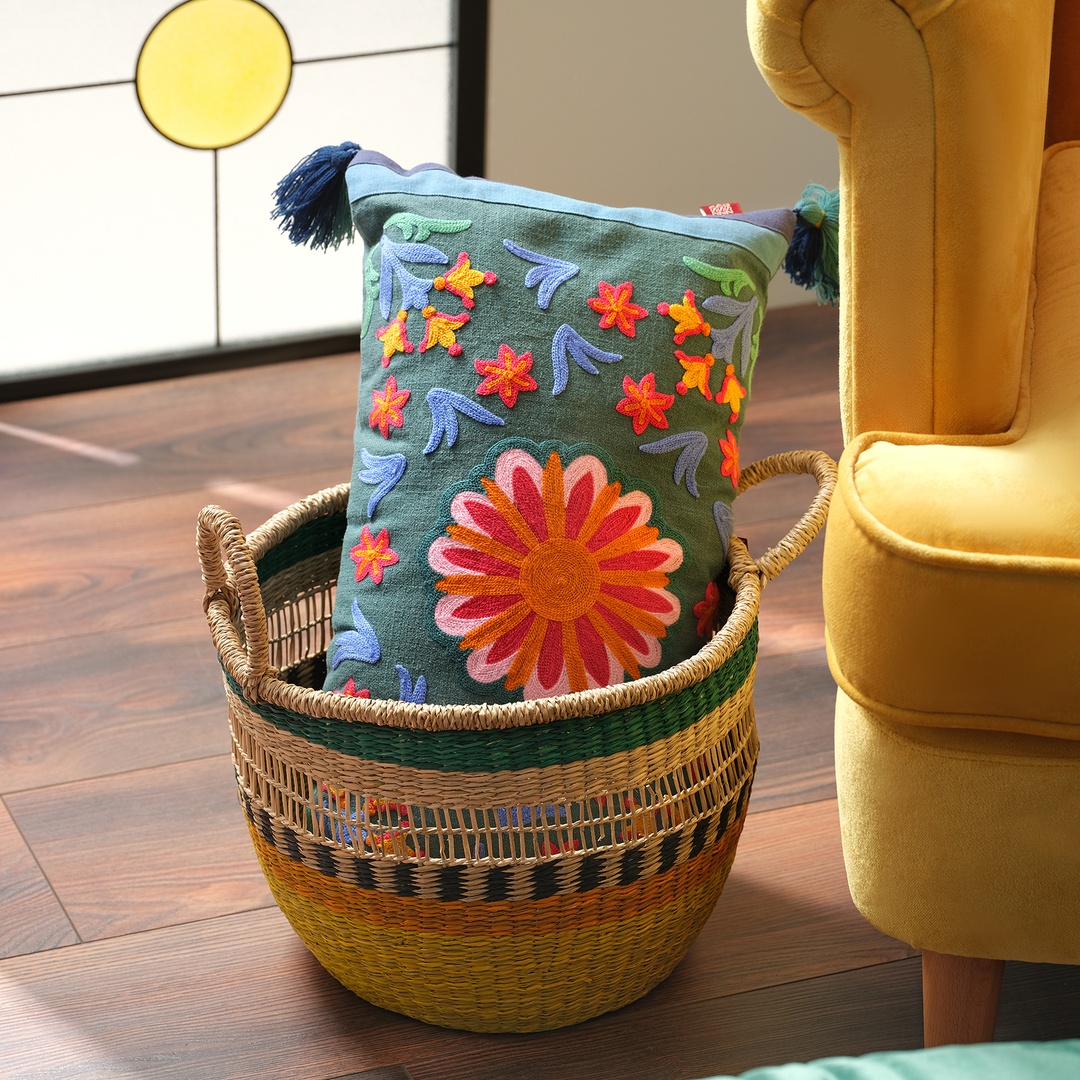 Tam Dao Deniz Çayırı Sepet 32x25 Cm Renkli